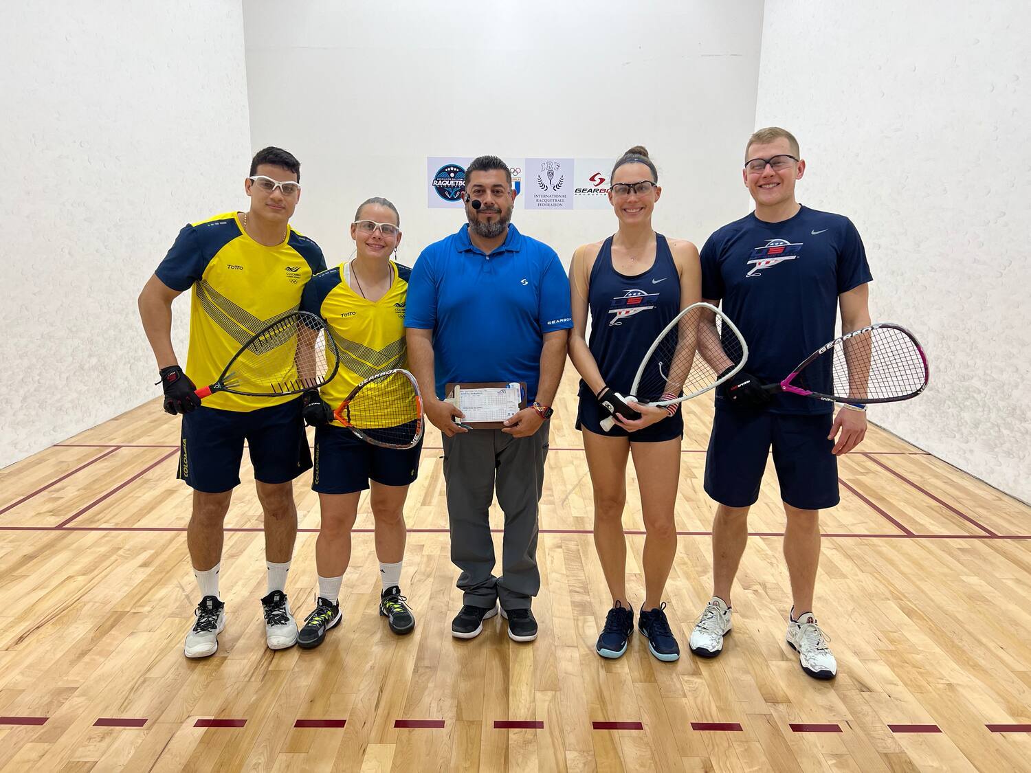 Team USA Mixed Doubles vs. Colombia at the 2023 XXXIV Pan American Racquetball Championships (PARC)