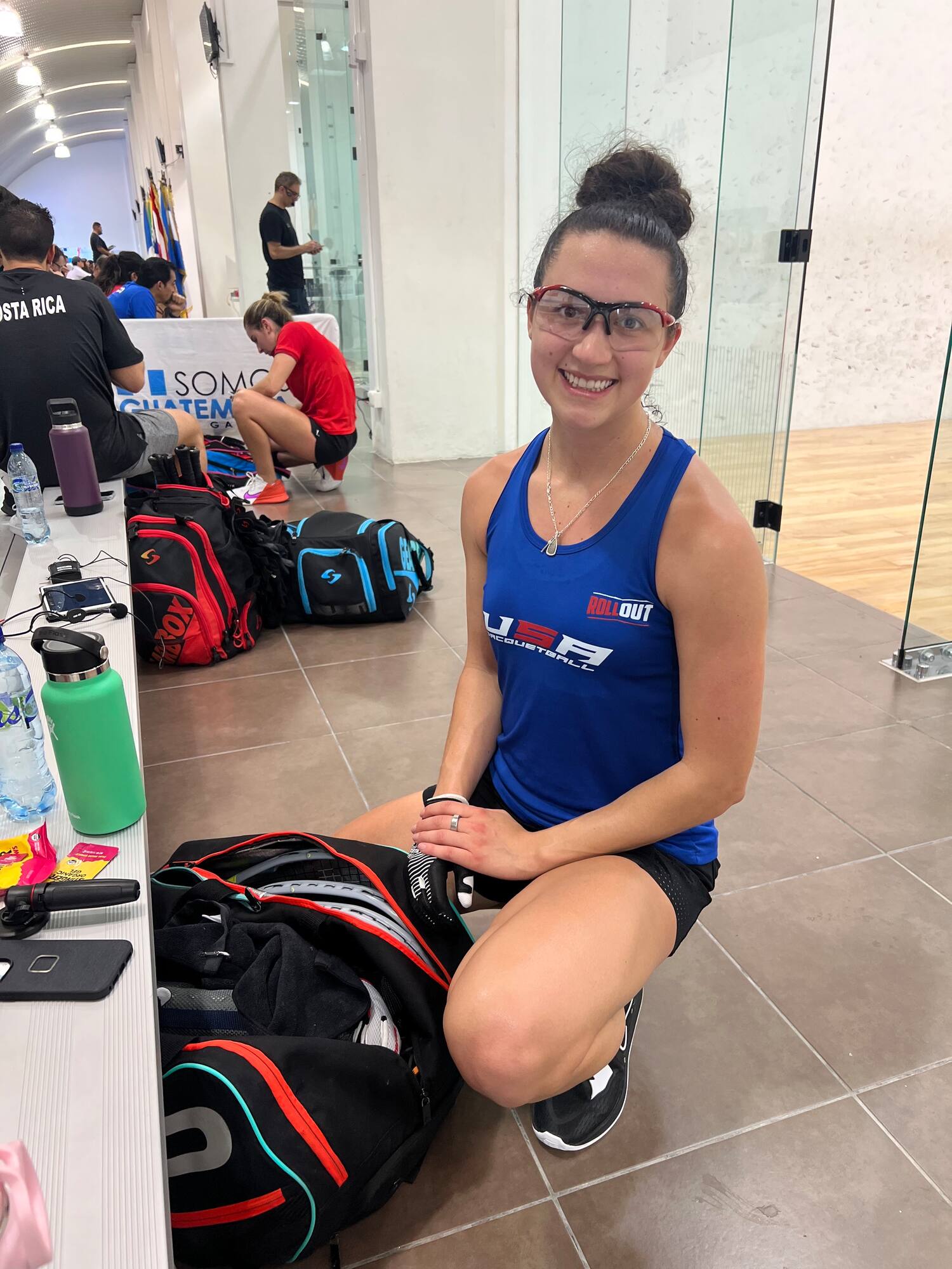 Erika Manilla in Women's Singles action at the XXXIV Pan American Racquetball Championships