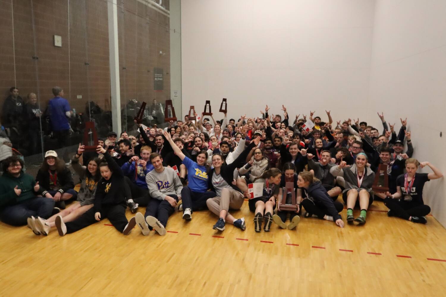 Group photo at the Intercollegiate National Racquetball Championships