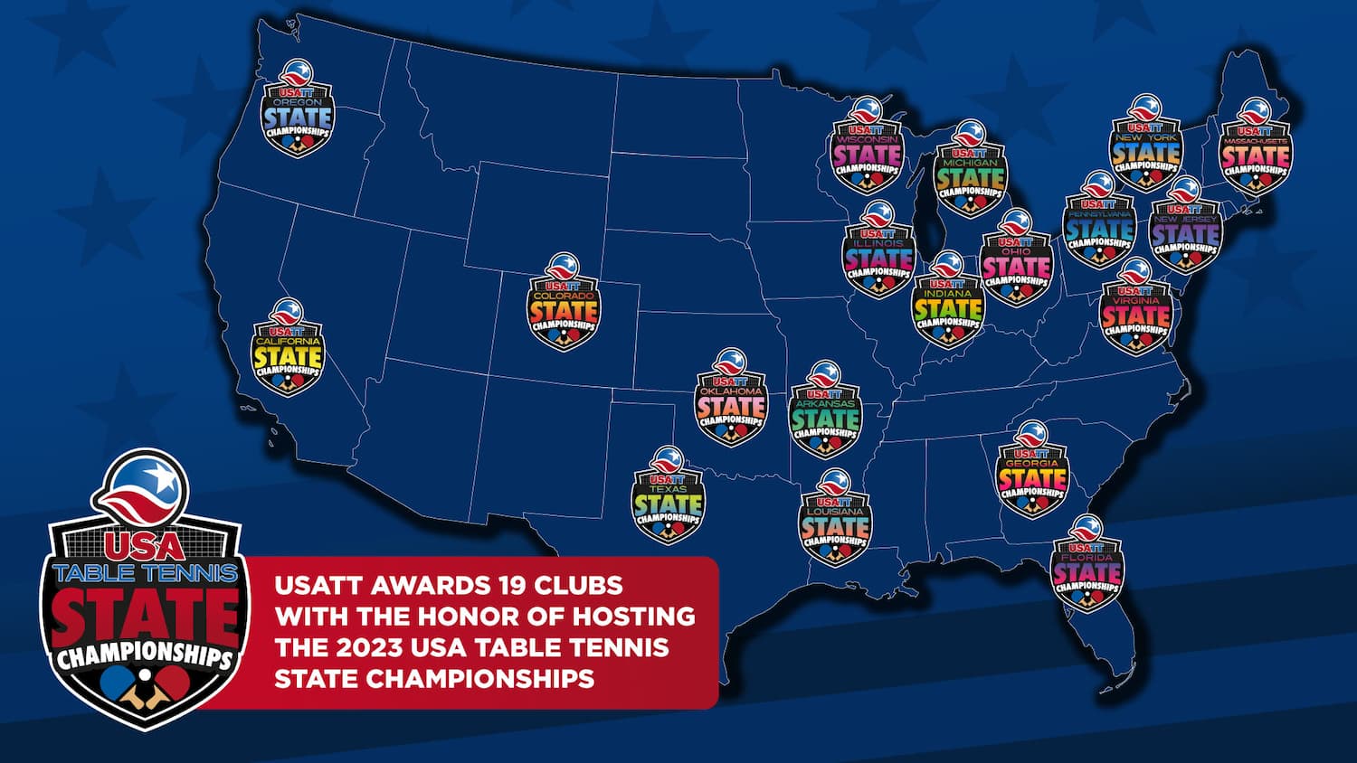 19 States for 2023 USATT State Championships