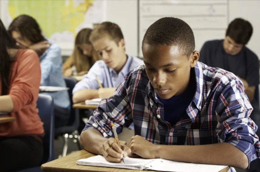 Student studying