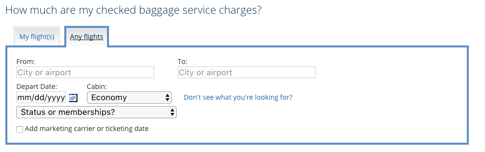 add check in baggage united airlines