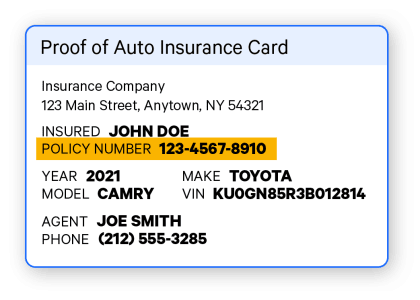 car insurance policy number lookup