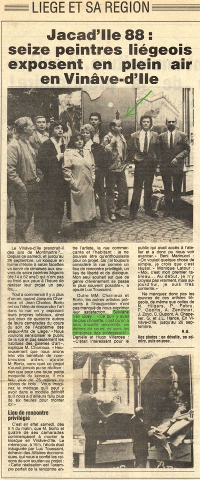 Article tiré du journal "La Wallonie" du 5 septembre 1988.