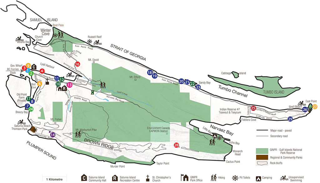 Map of Saturna Island