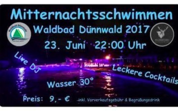 Mitternachtsschwimmen im Waldbad Dünnwald