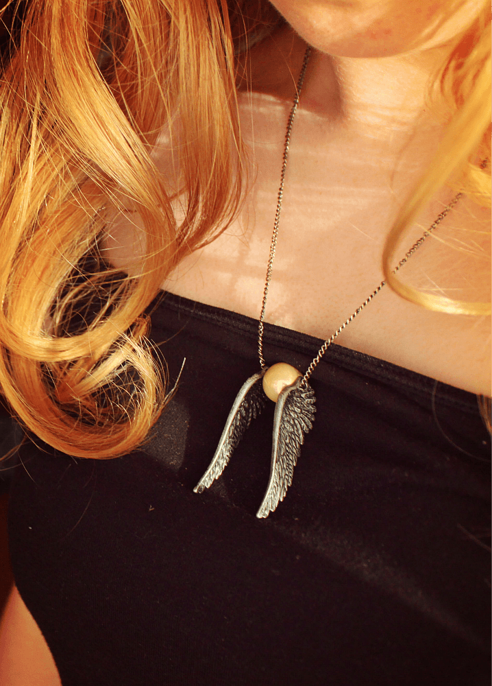 vibes and scribes jewellery making blog golden snitch necklace