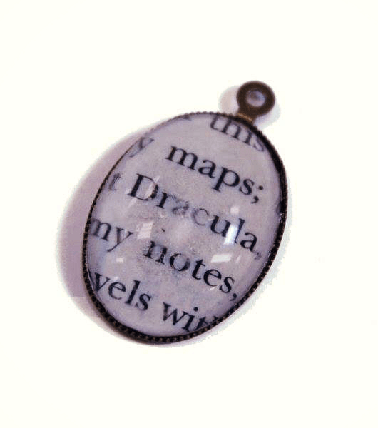 dracula book jewellery pendant