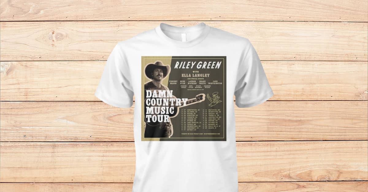 Riley Green Damn Country Music Tour 2025 Shirt Viralstyle