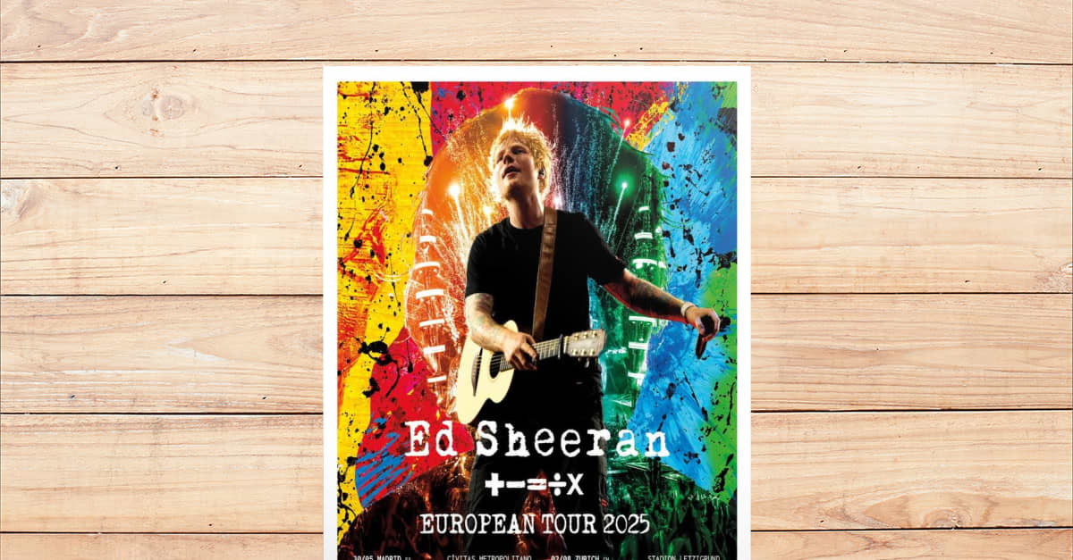 Poster Ed Sheeran European Tour 2025 Viralstyle