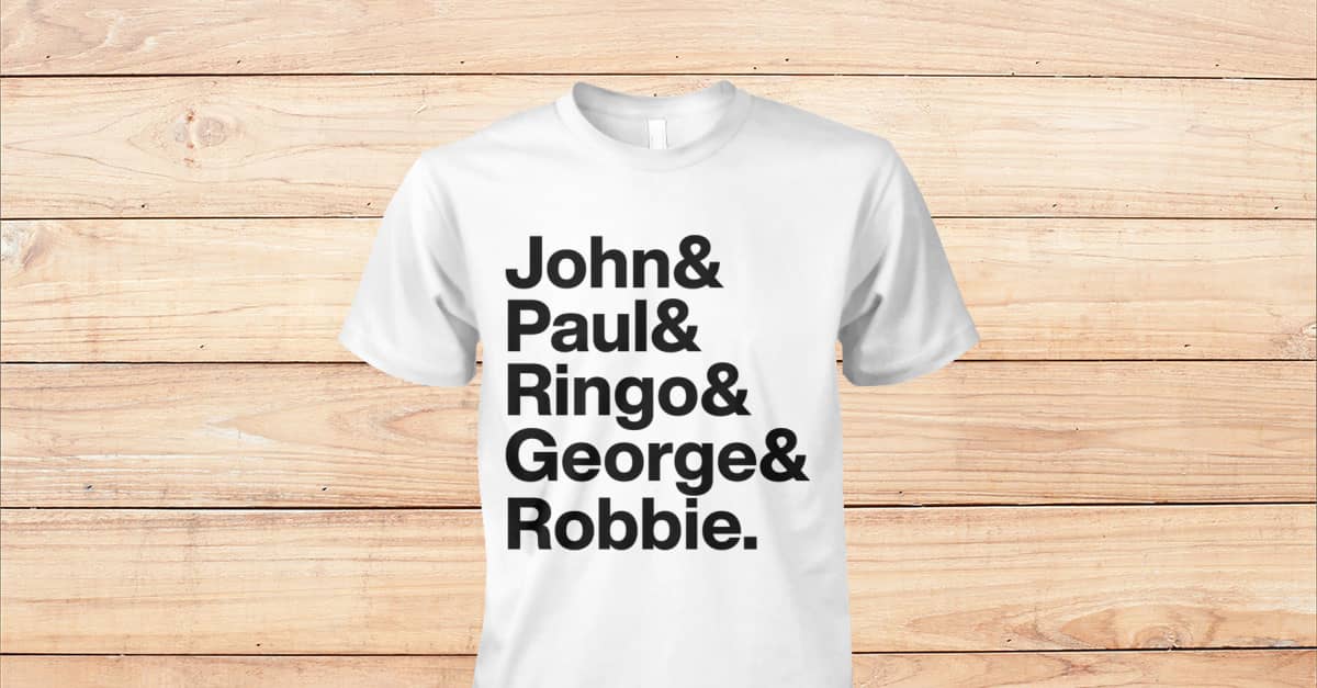 The Beatles 'John, Paul, George & Ringo' (Black) T-Shirt - NOUVEAU ET OFFICIEL