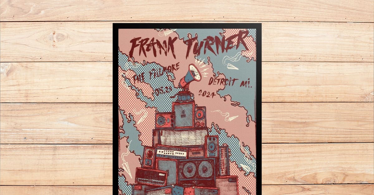 Frank Turner Tour The Fillmore Detroit MI May 29 2024 Poster Viralstyle