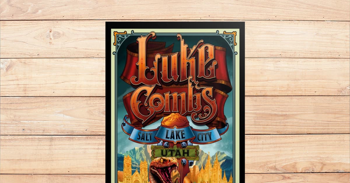 Luke Combs Jun 78 2024 Salt Lake City UT Tour Poster Viralstyle