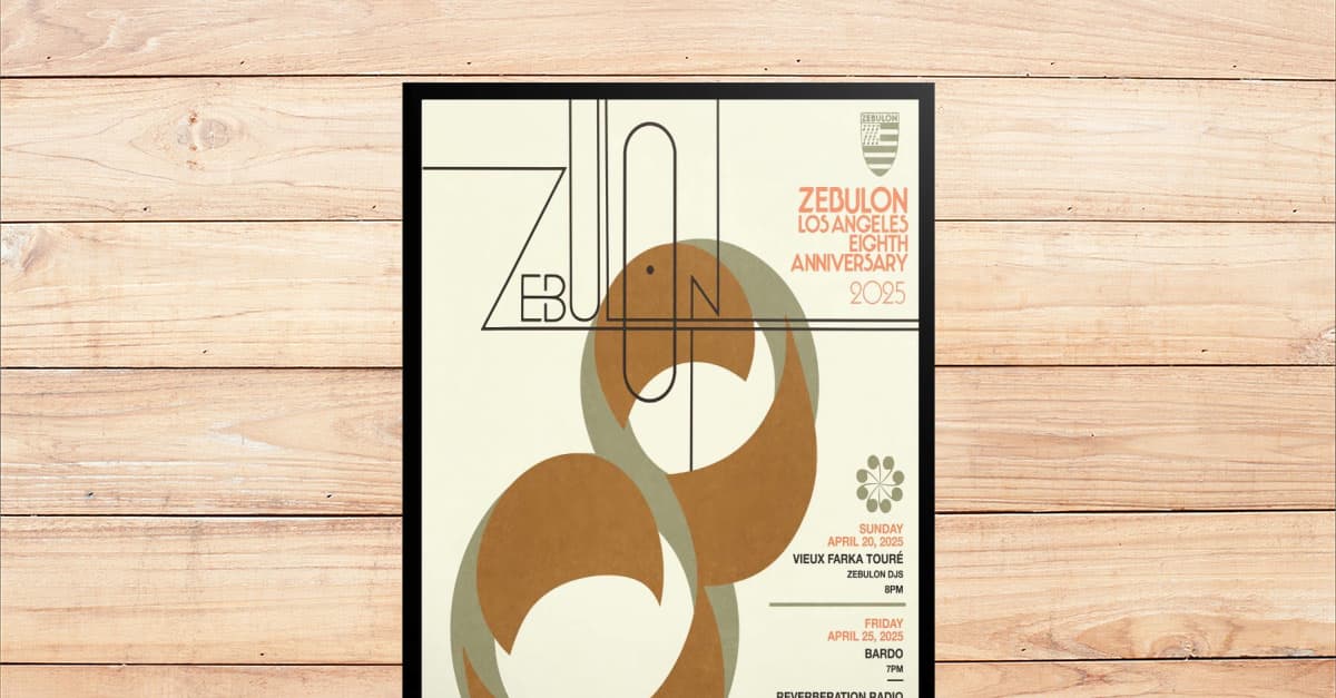 Zebulon Los Angeles Eighth Anniversary 2025 Tour Poster