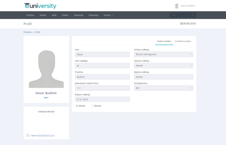 Screenshot e-Vokabula platforme