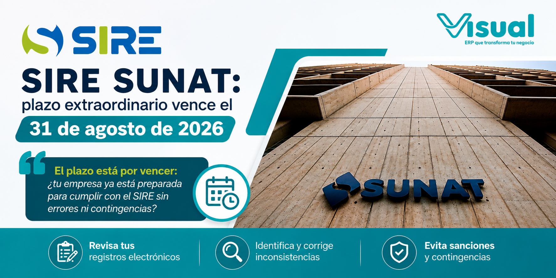 SIRE SUNAT: plazo extraordinario vence el 31 de agosto de 2026, ¿qué deben revisar los contribuyentes?