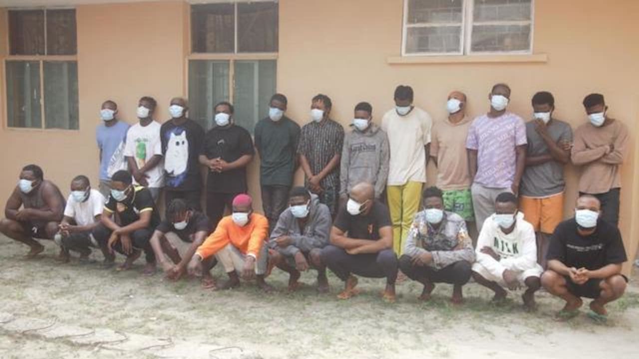 EFCC identifies 22 Yahoo Yahoo boys arrested in Sangotedo Lagos EFCC identifies 22 Yahoo Yahoo boys arrested in Sangotedo Lagos