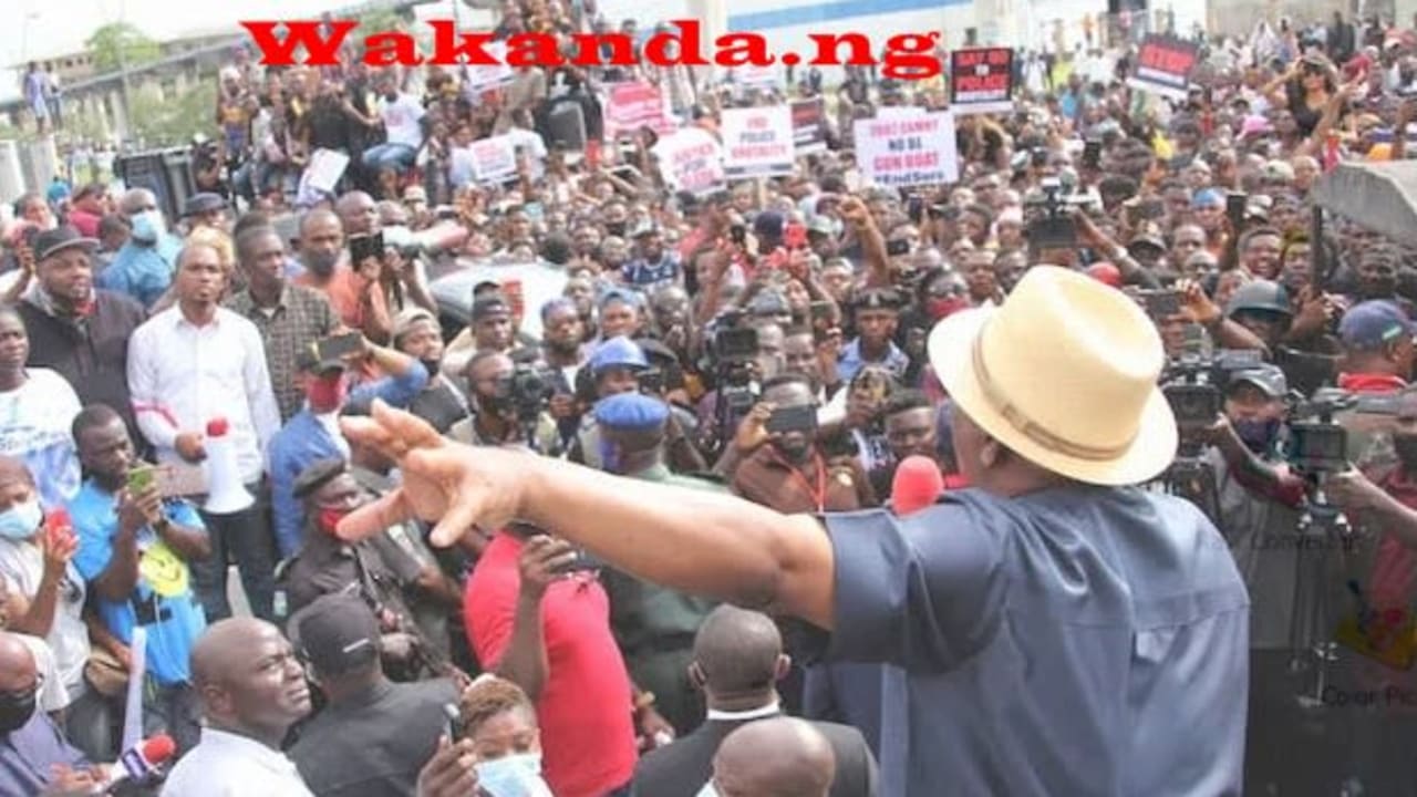Wike eats his ban, speaks to #EndSARS protesters Wike eats his ban, speaks to #EndSARS protesters