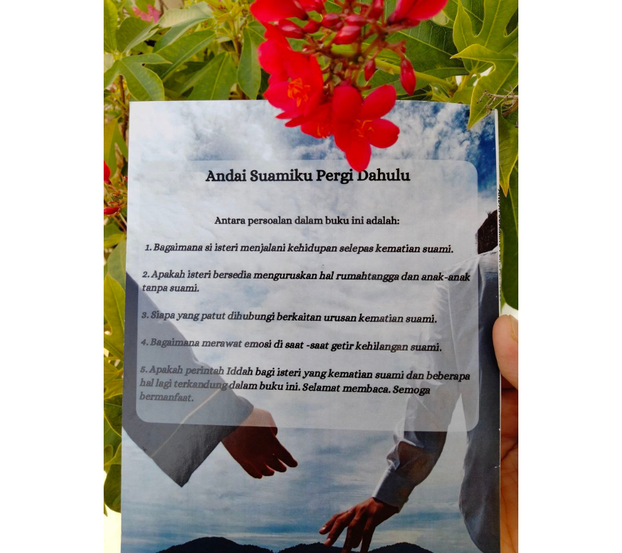Back cover of 'Andai Suamiku Pergi Dahulu' book.