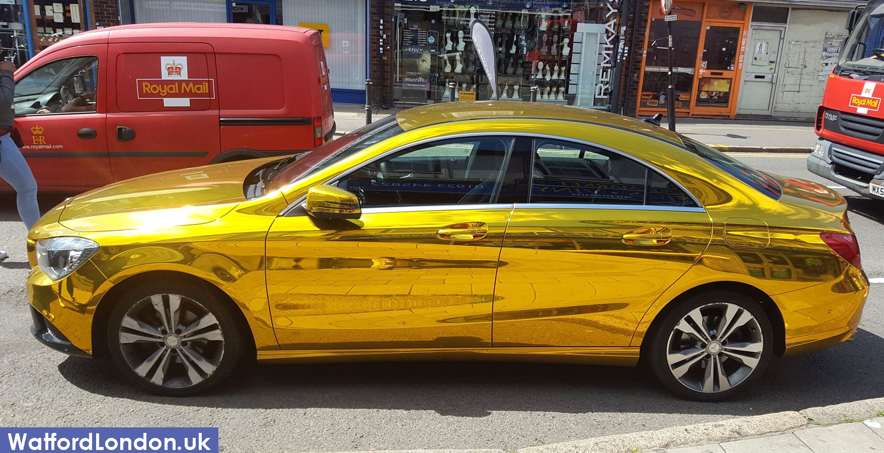 Chrome Gold Mercedes Benz Car Spotted in Watford