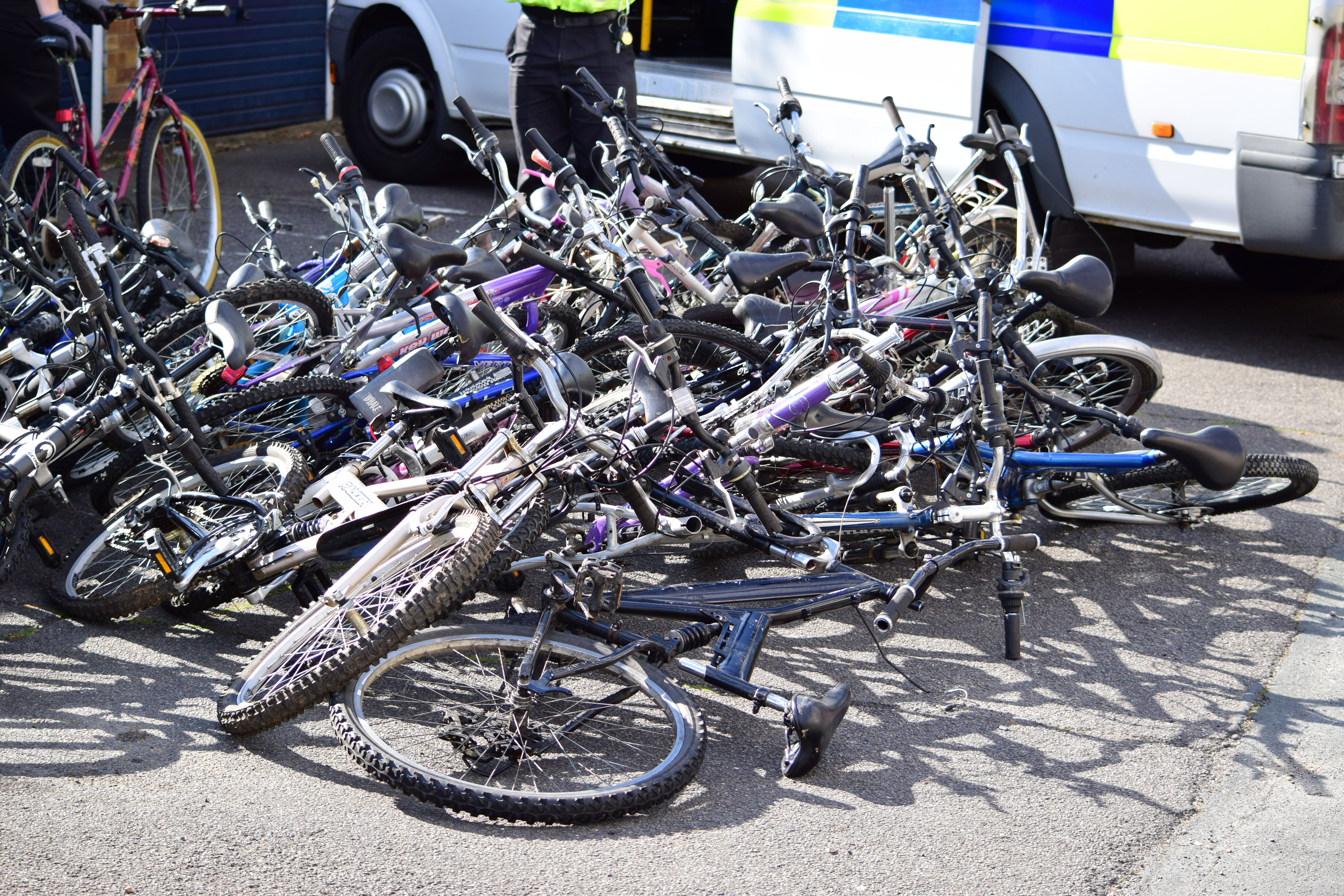 A Haul of Stolen Bicycles recovered by Watford Police