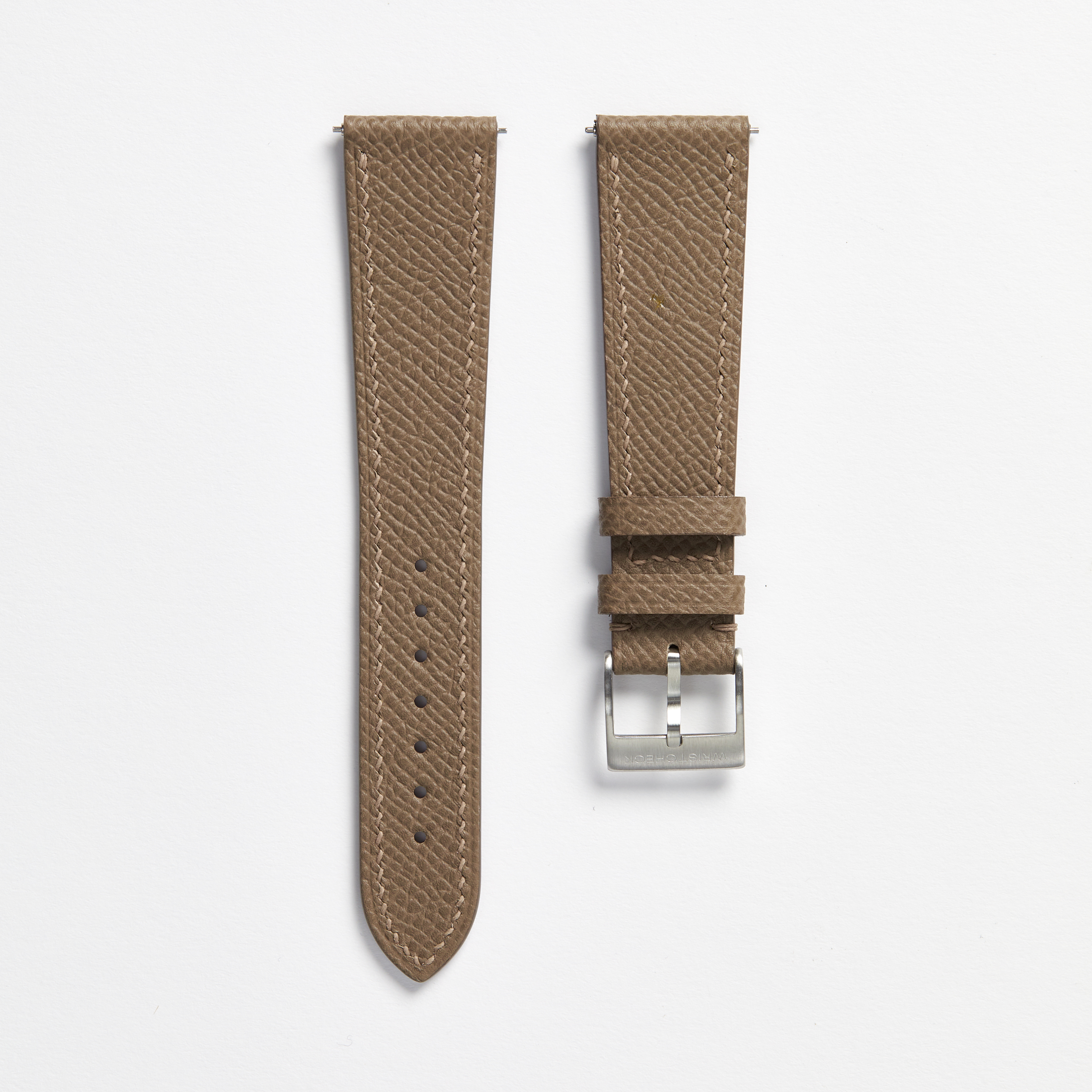 "Strapped for Time" Hand-Stitched Brown Epsom Watch Strap (Made to Order) Product Image 1