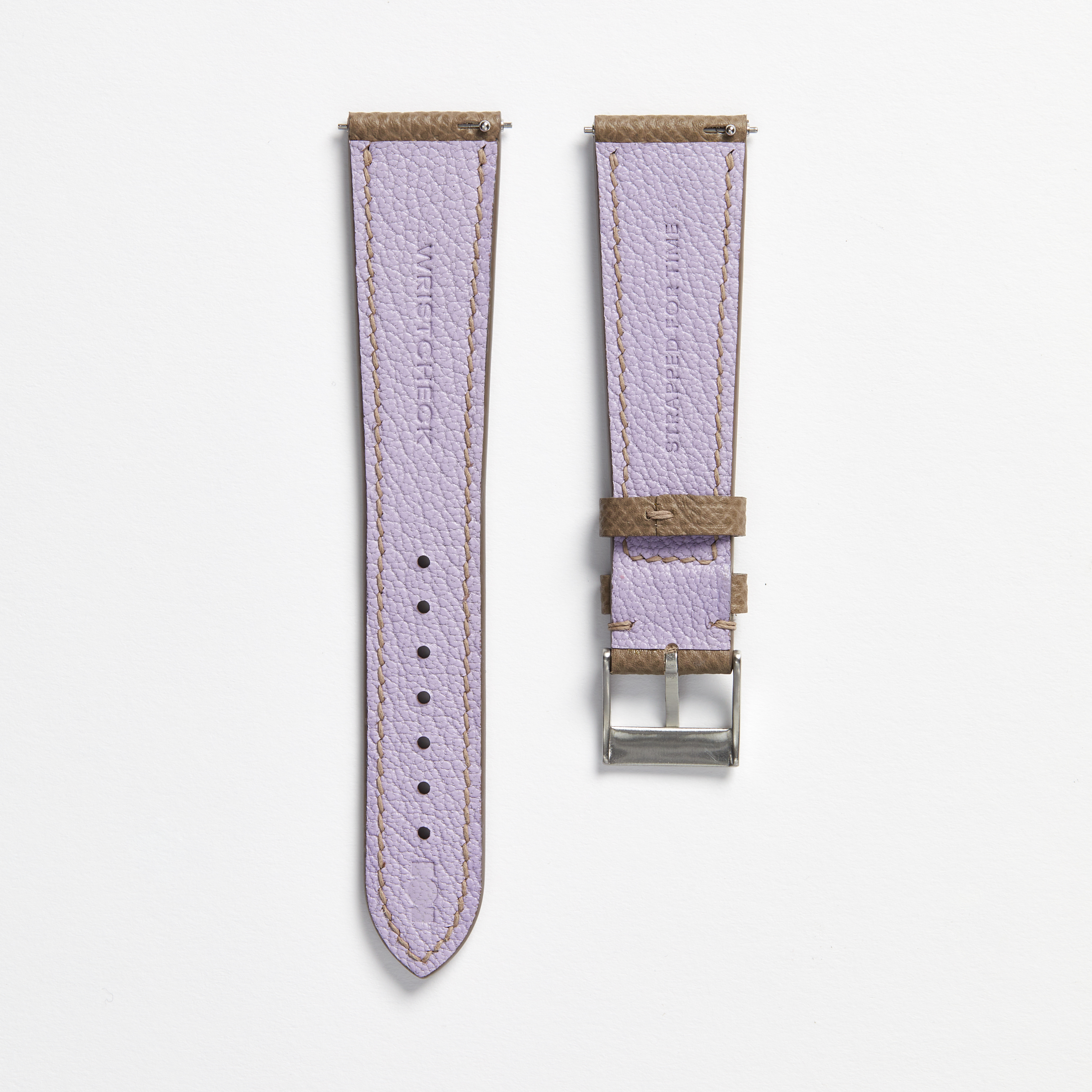 "Strapped for Time" Hand-Stitched Brown Epsom Watch Strap (Made to Order) Product Image 2