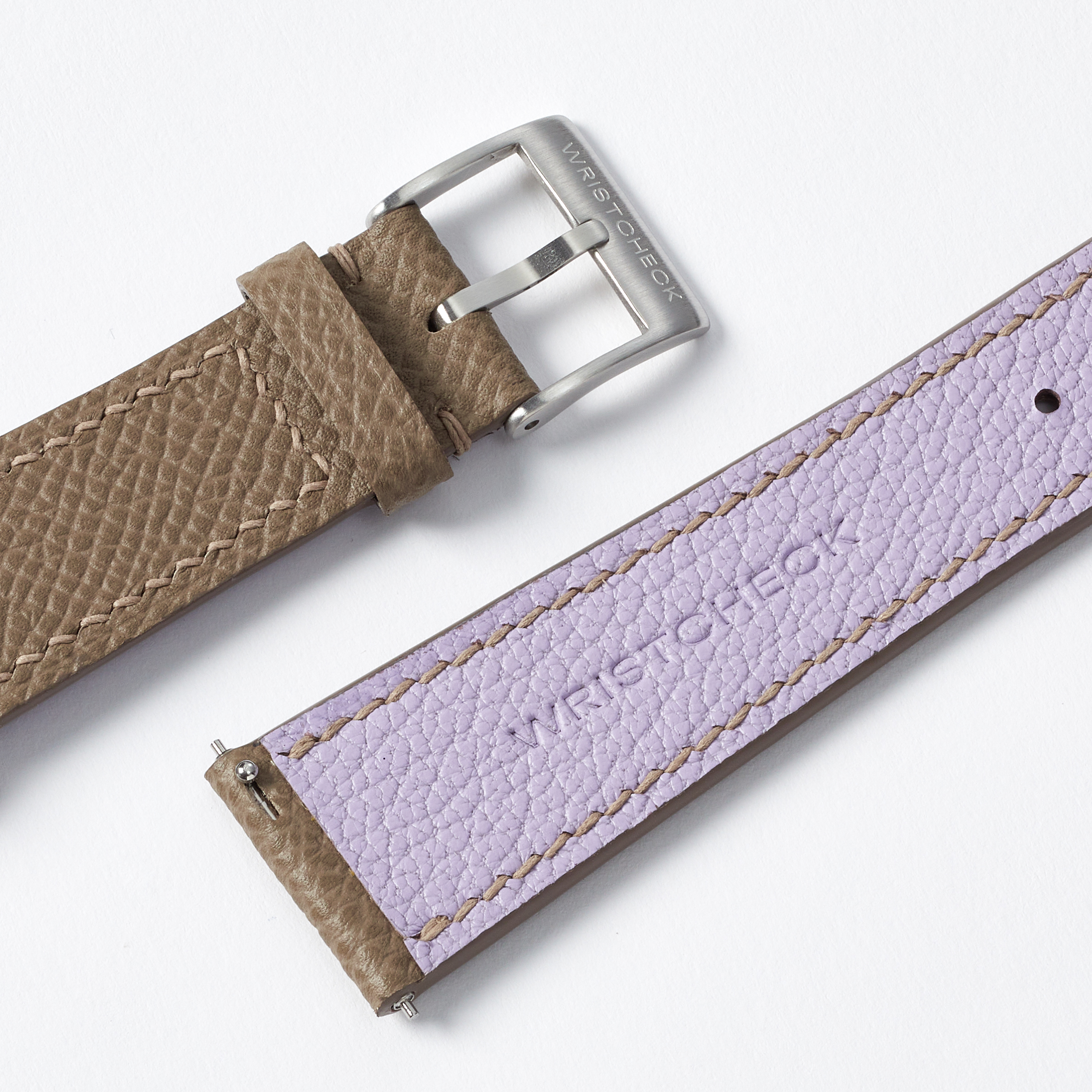 "Strapped for Time" Hand-Stitched Brown Epsom Watch Strap (Made to Order) Product Image 3