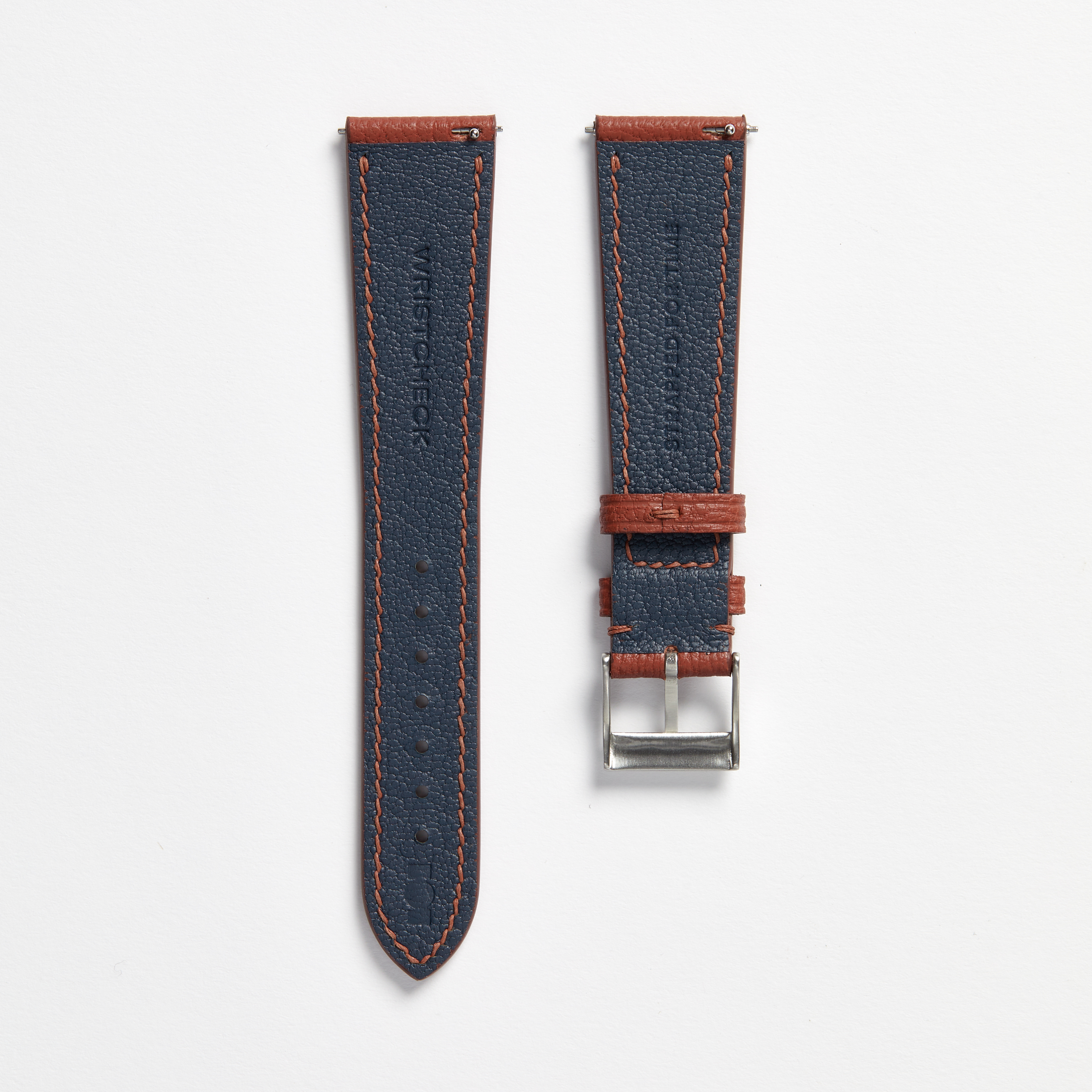 "Strapped for Time" Hand-Stitched Red Chevre Watch Strap (Made to Order) Product Image 2