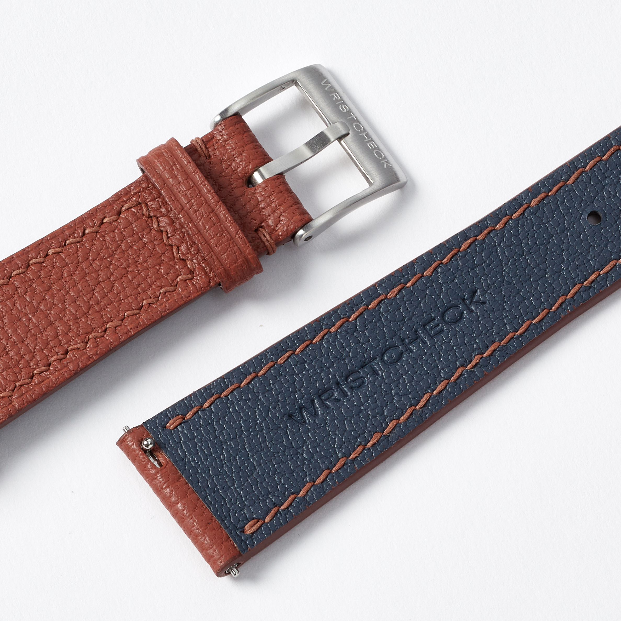 "Strapped for Time" Hand-Stitched Red Chevre Watch Strap (Made to Order) Product Image 3