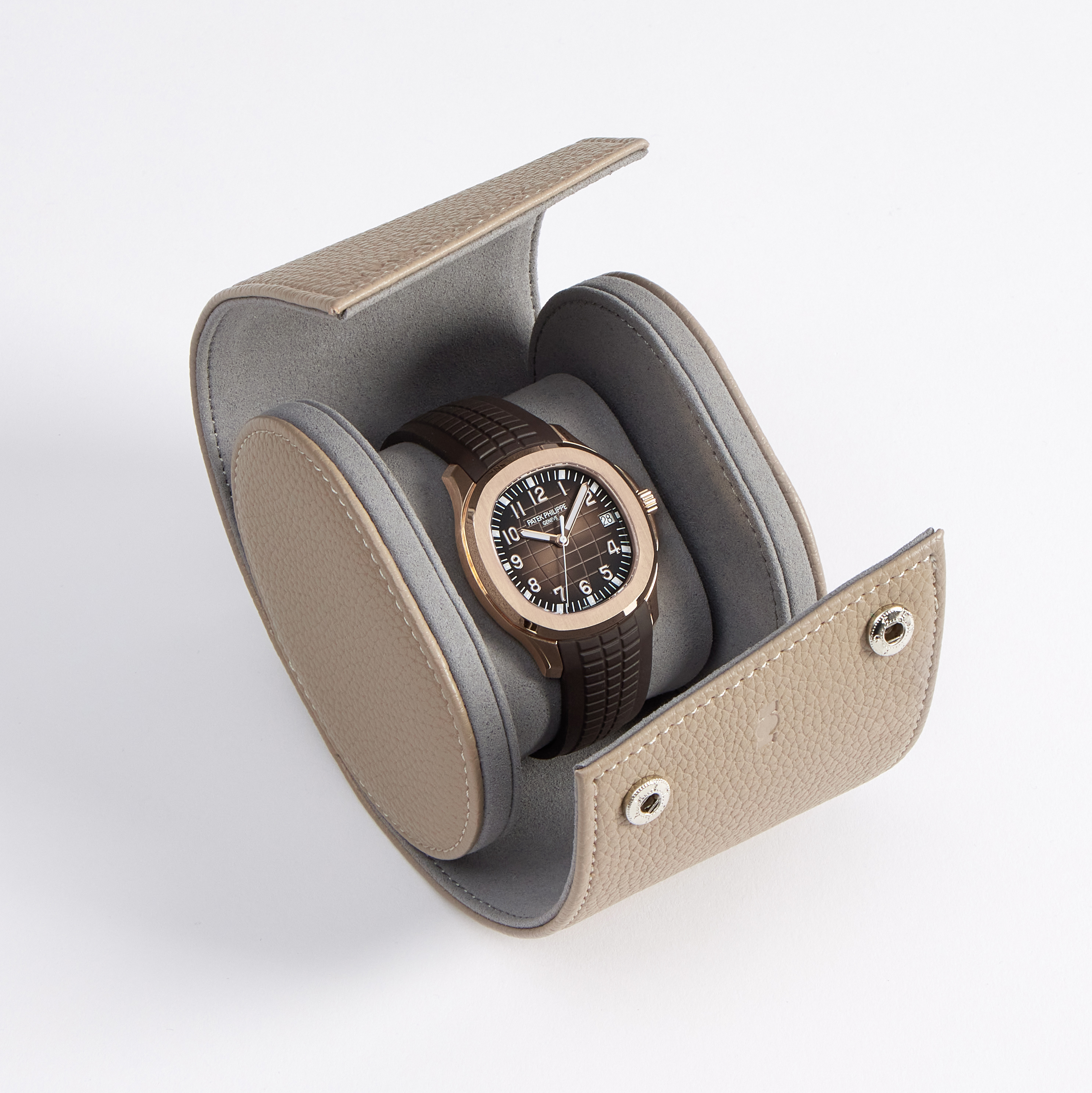 Wristcheck Single Watch Roll In Beige Product Image 2