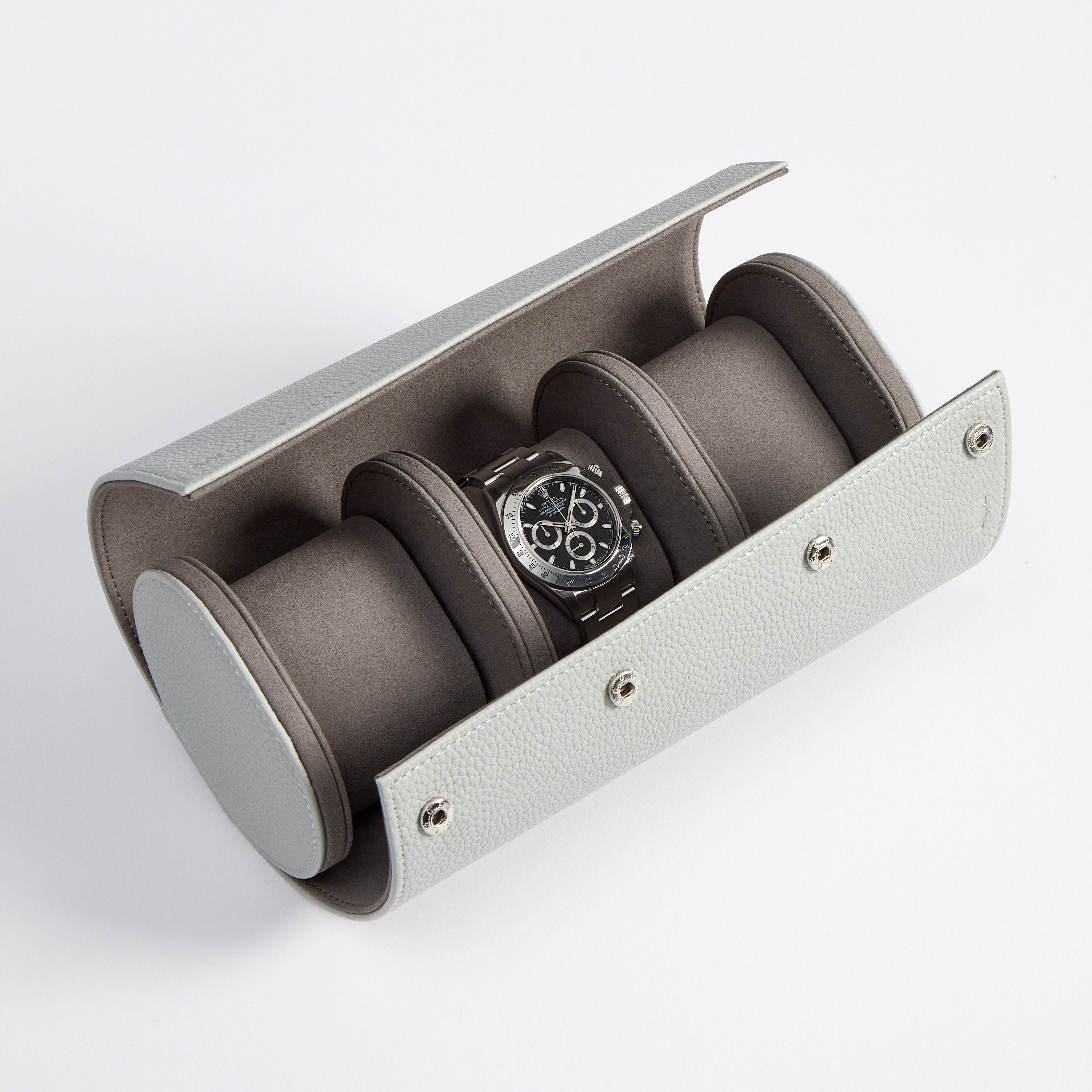 Wristcheck Triple Watch Roll In Grey Product Image 2