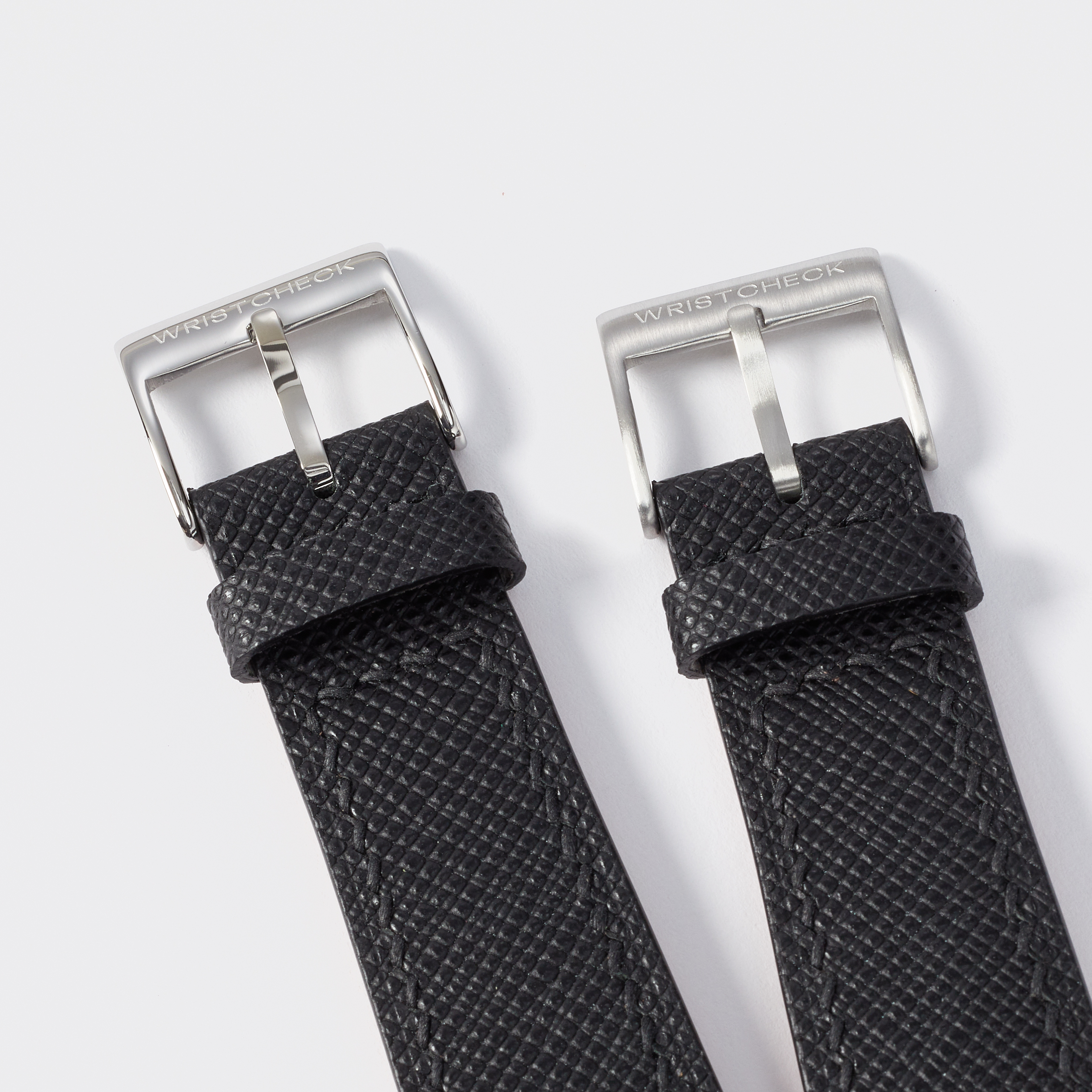 "Strapped for Time" Hand-Stitched Black Saffiano Watch Strap (Made to Order) Product Image 5