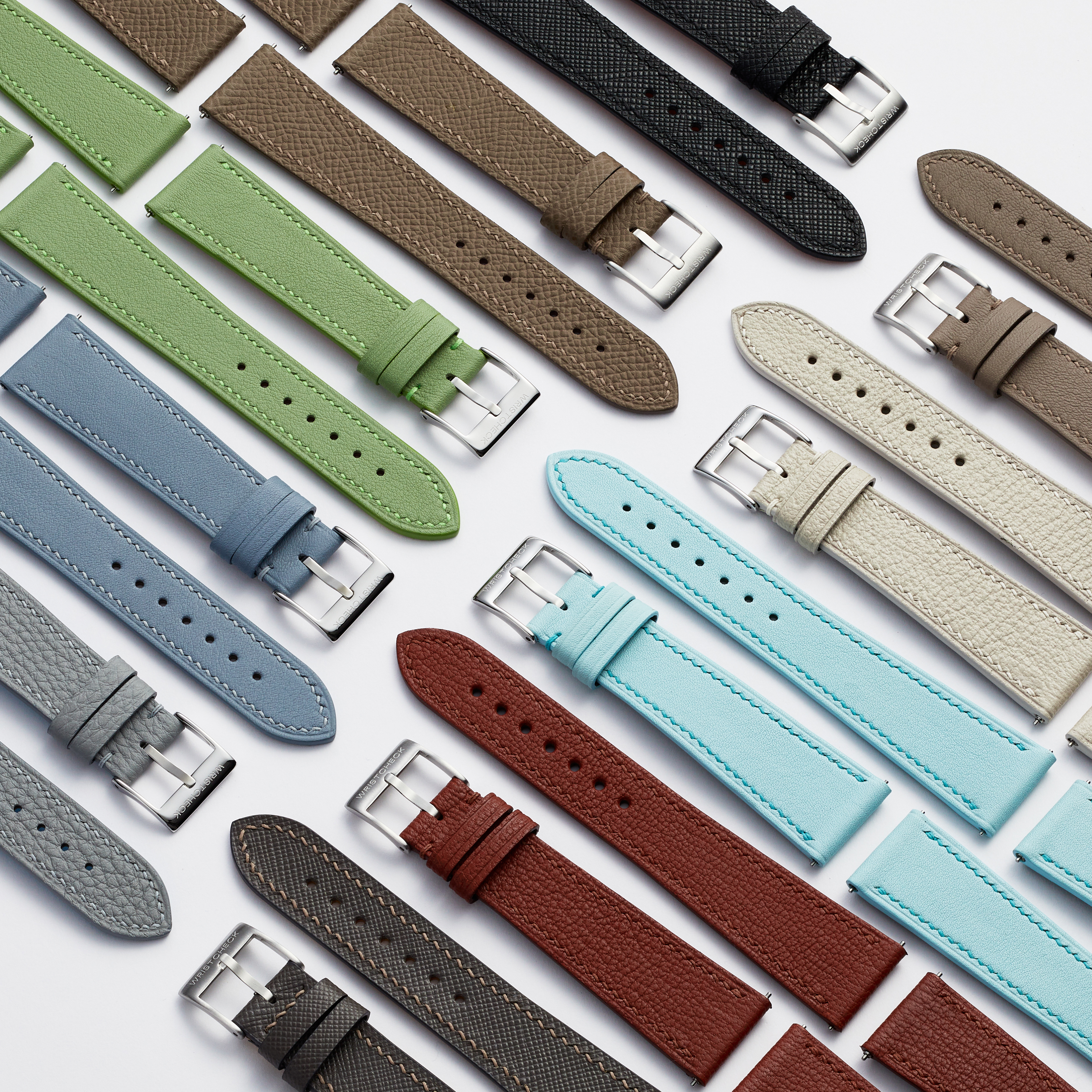 "Strapped for Time" Hand-Stitched Dark Grey Saffiano Watch Strap (Made to Order) Product Image 7