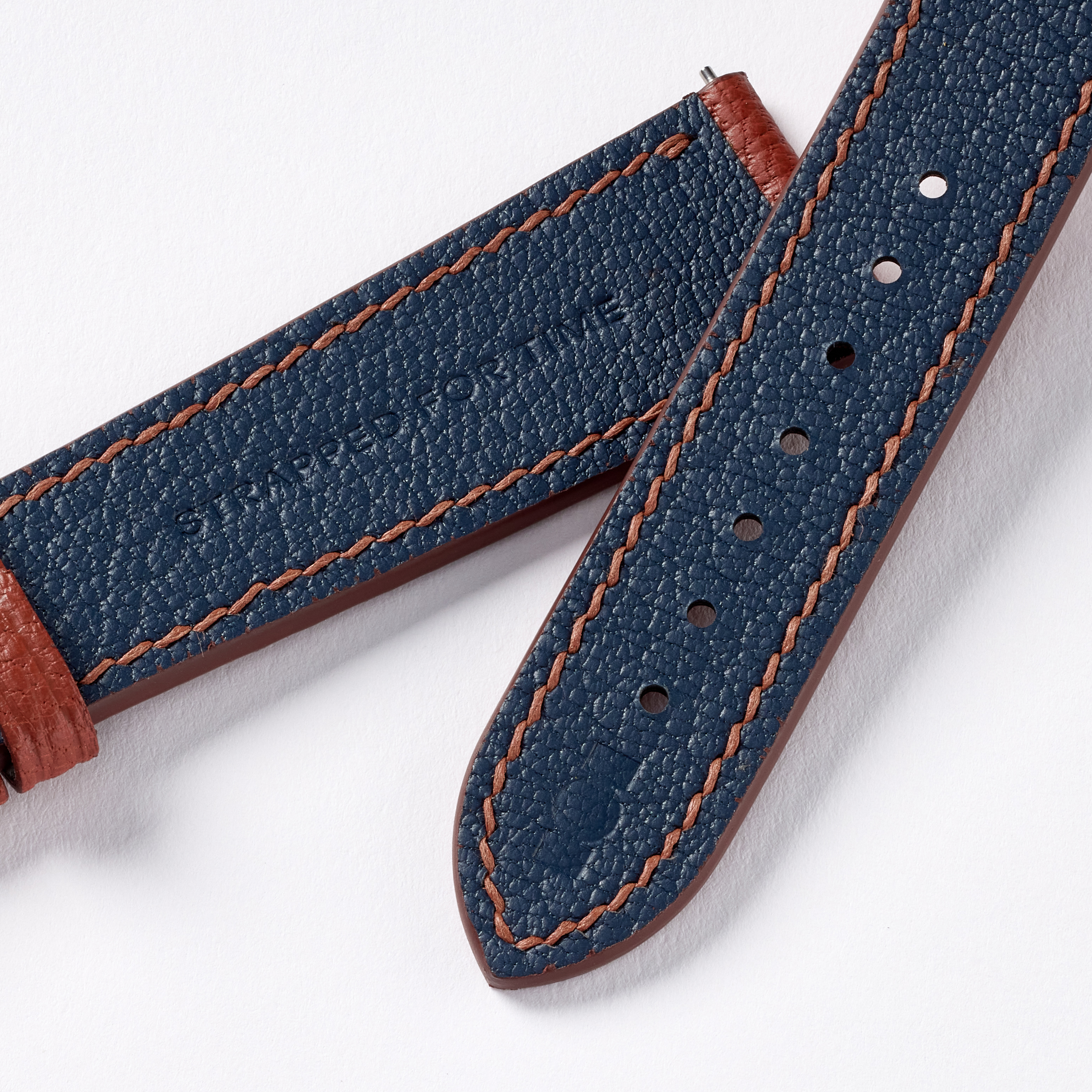 "Strapped for Time" Hand-Stitched Red Chevre Watch Strap (Made to Order) Product Image 4