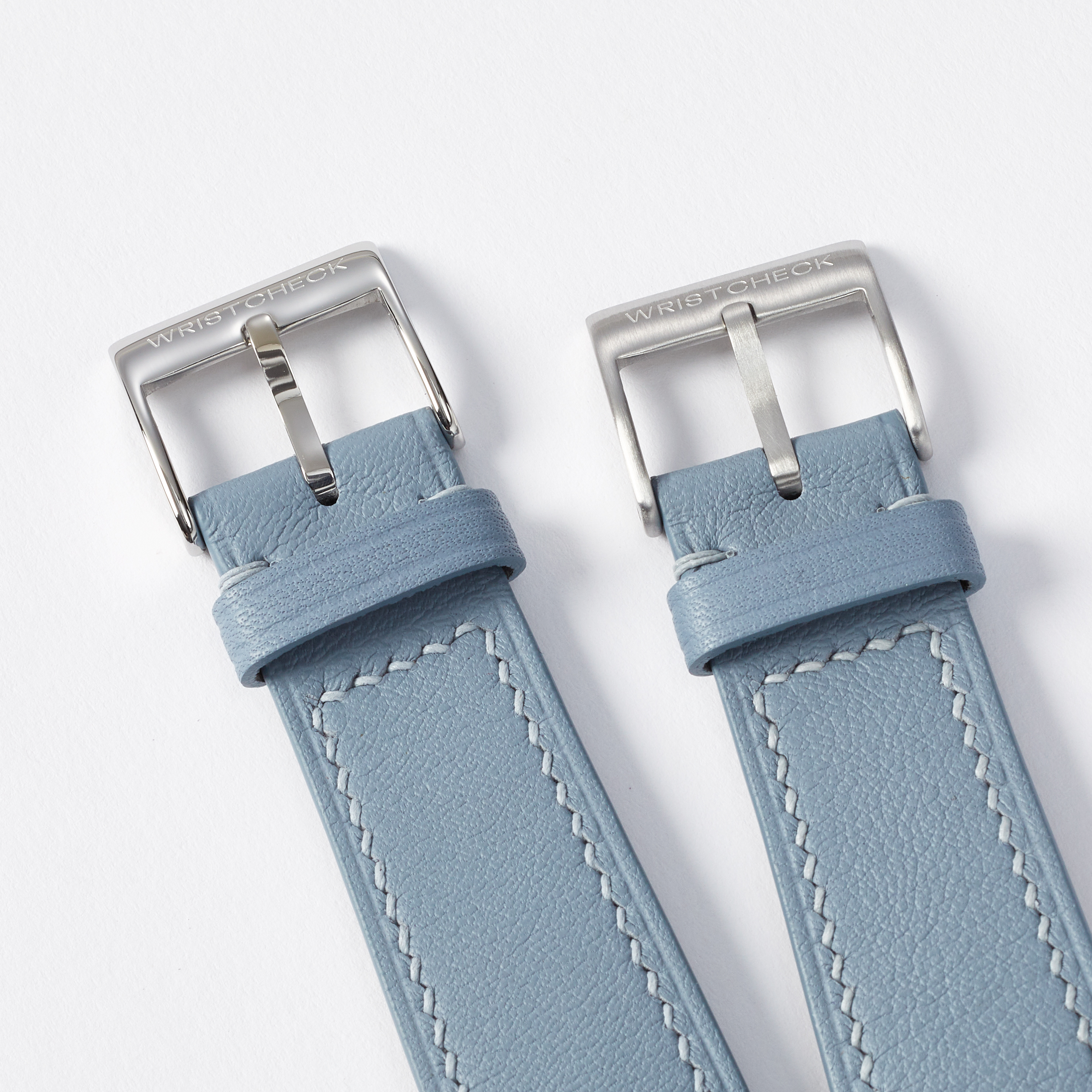 "Strapped for Time" Hand-Stitched Blue Swift Watch Strap (Made to Order) Product Image 5