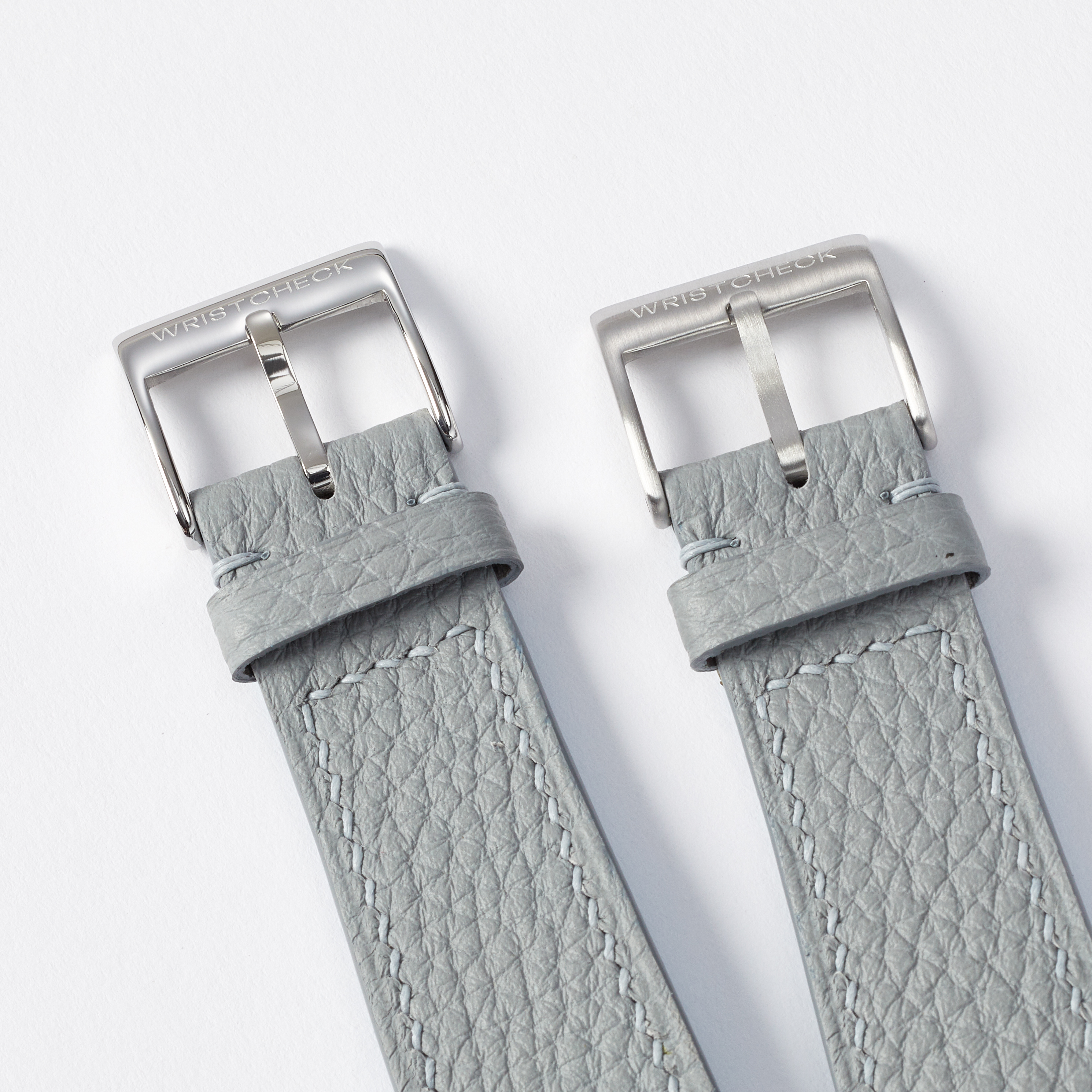 "Strapped for Time" Hand-Stitched Grey Togo Watch Strap (Made to Order) Product Image 5