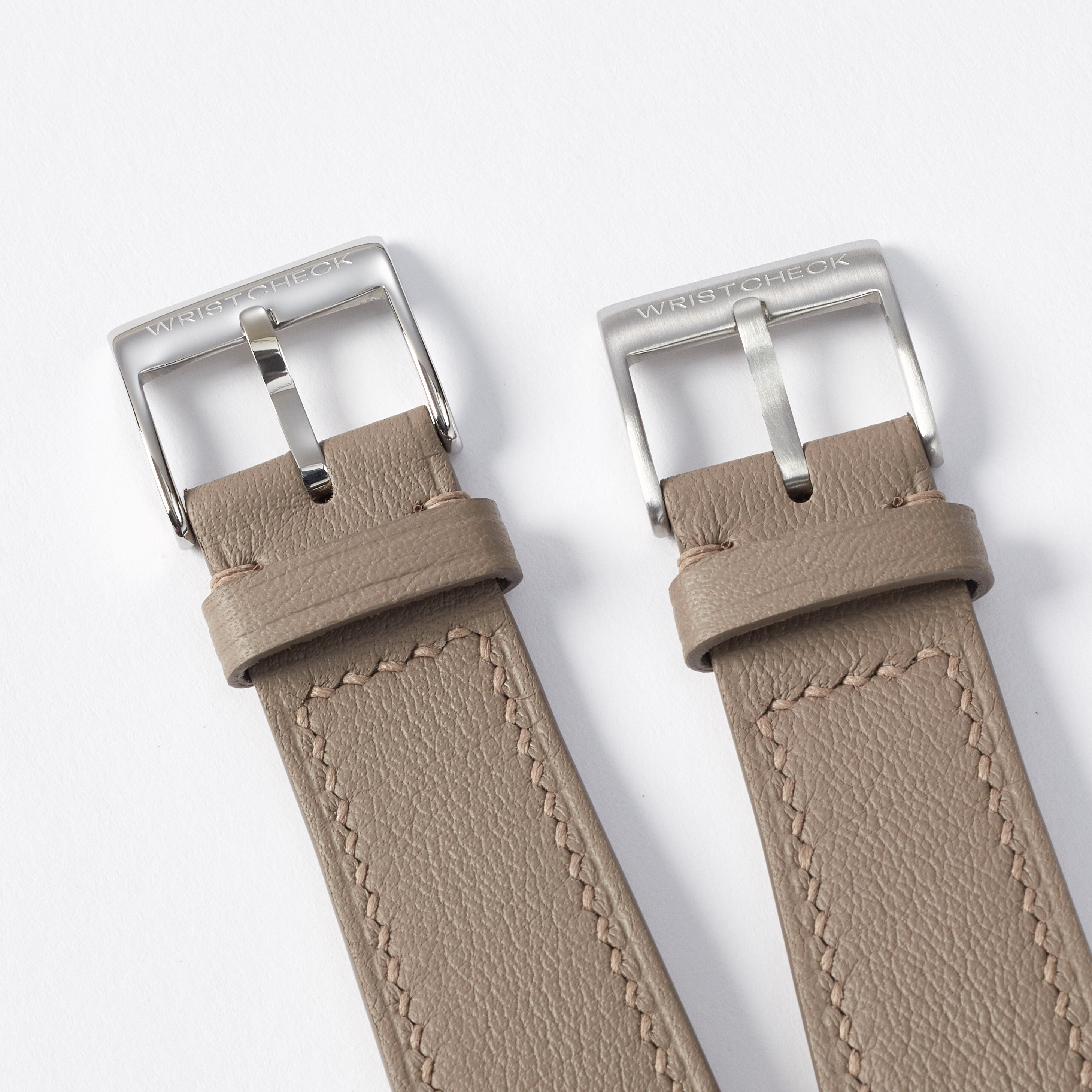 "Strapped for Time" Hand-Stitched Taupe Swift Watch Strap (Made to Order) Product Image 5
