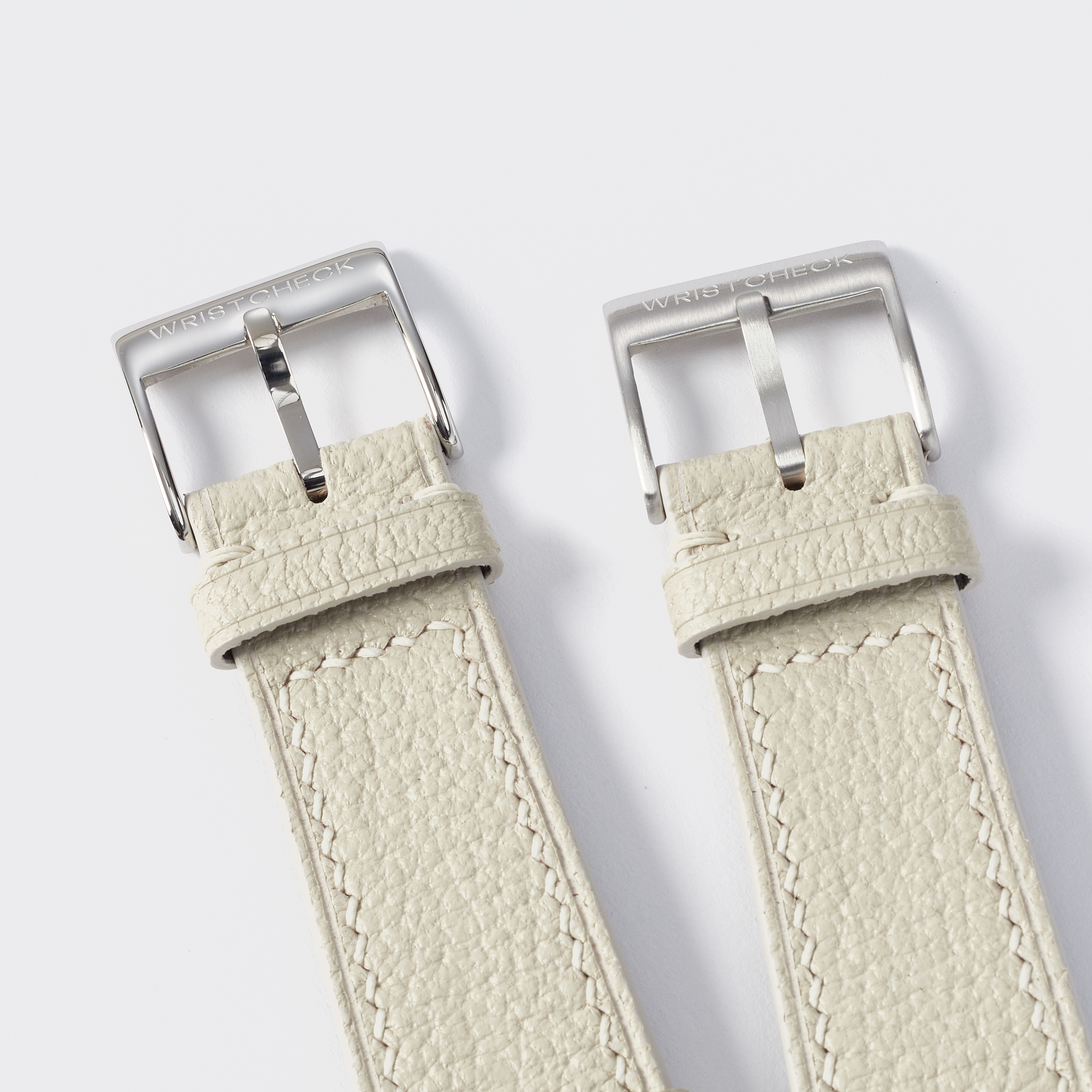 "Strapped for Time" Hand-Stitched Off White Chevre Watch Strap (Made to Order) Product Image 5