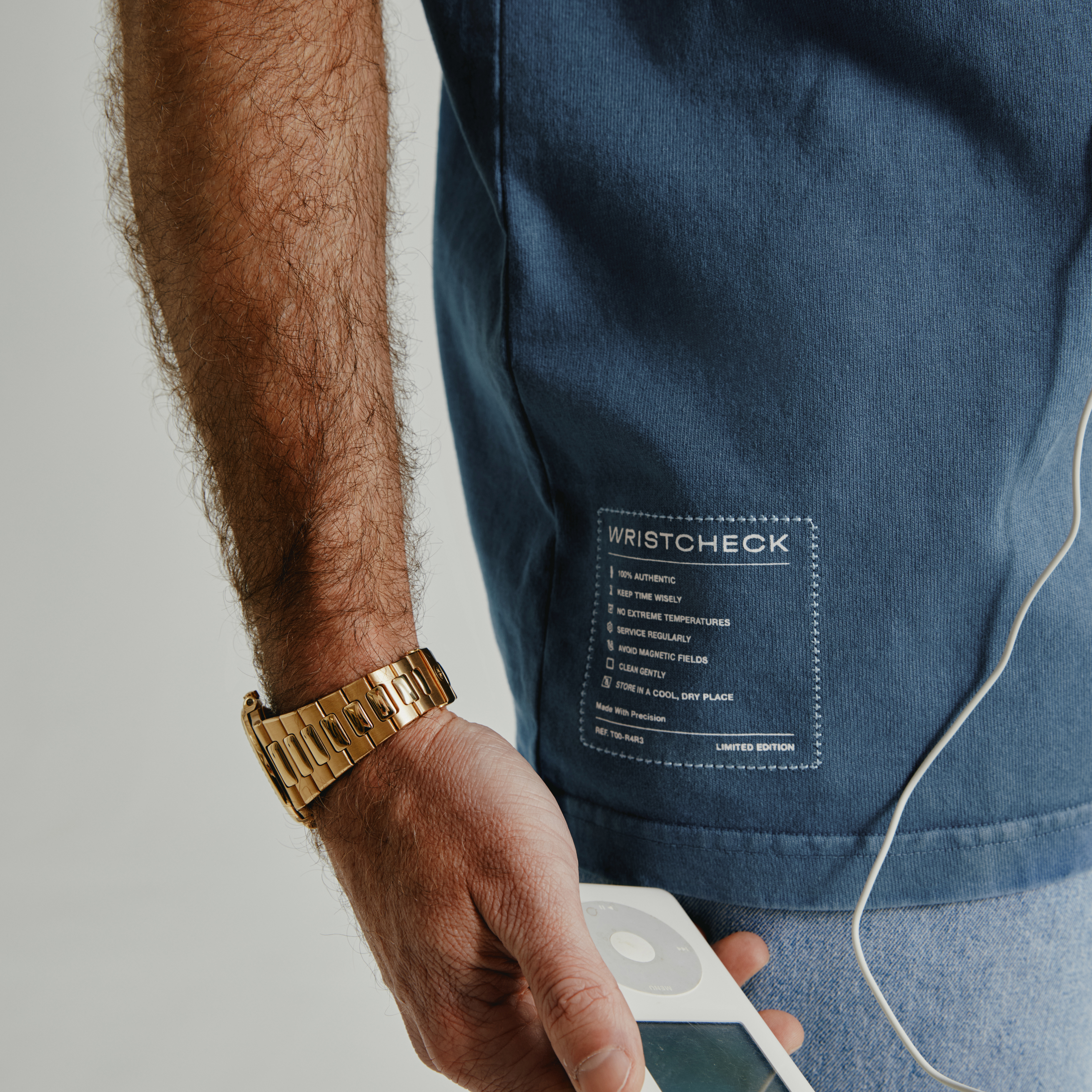 "Time Over Money" Tee With Sewn-In Watch Cloth Product Image 2