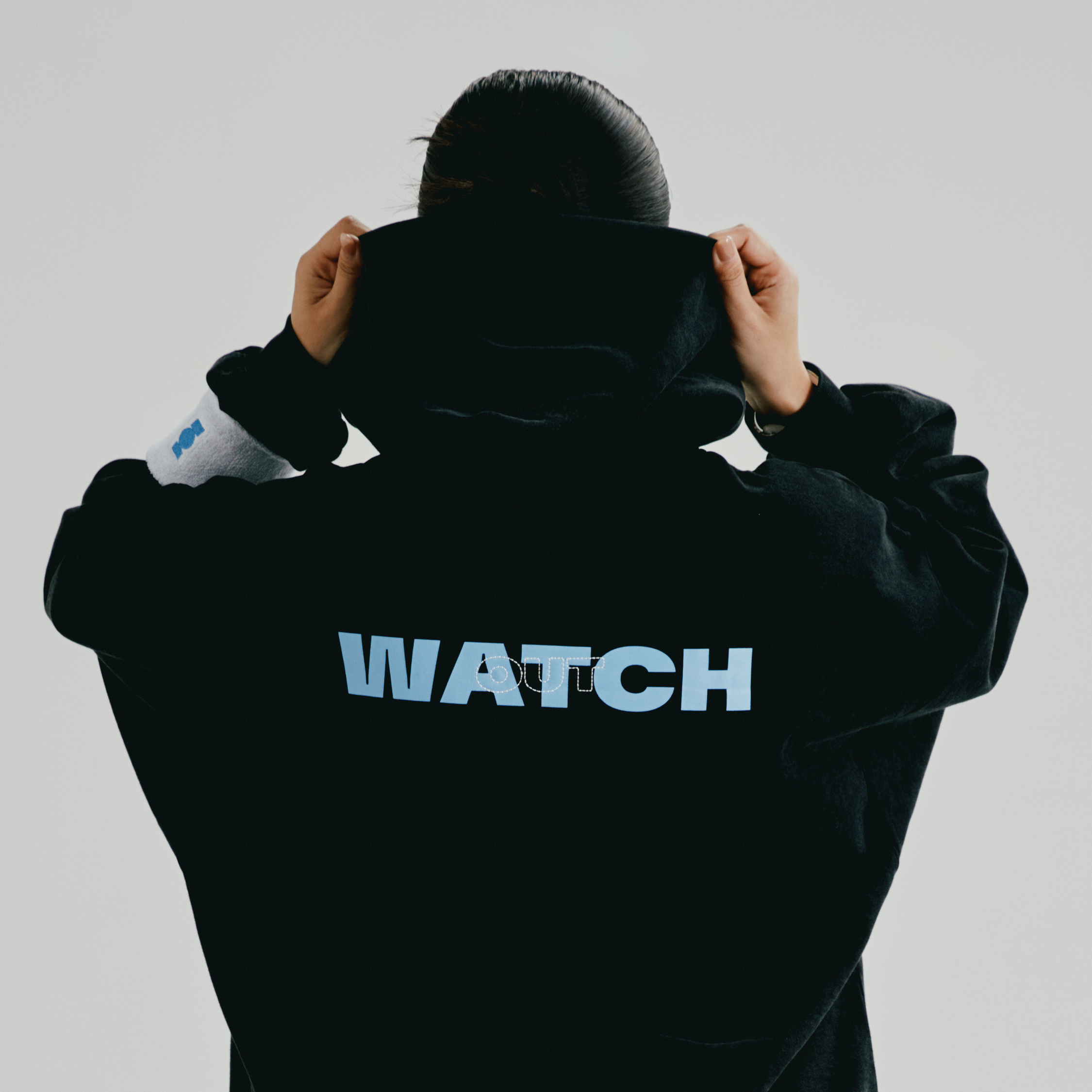 "Watch Me, Watch Out" Hoodie With Sewn-In Watch Cloth Product Image 1