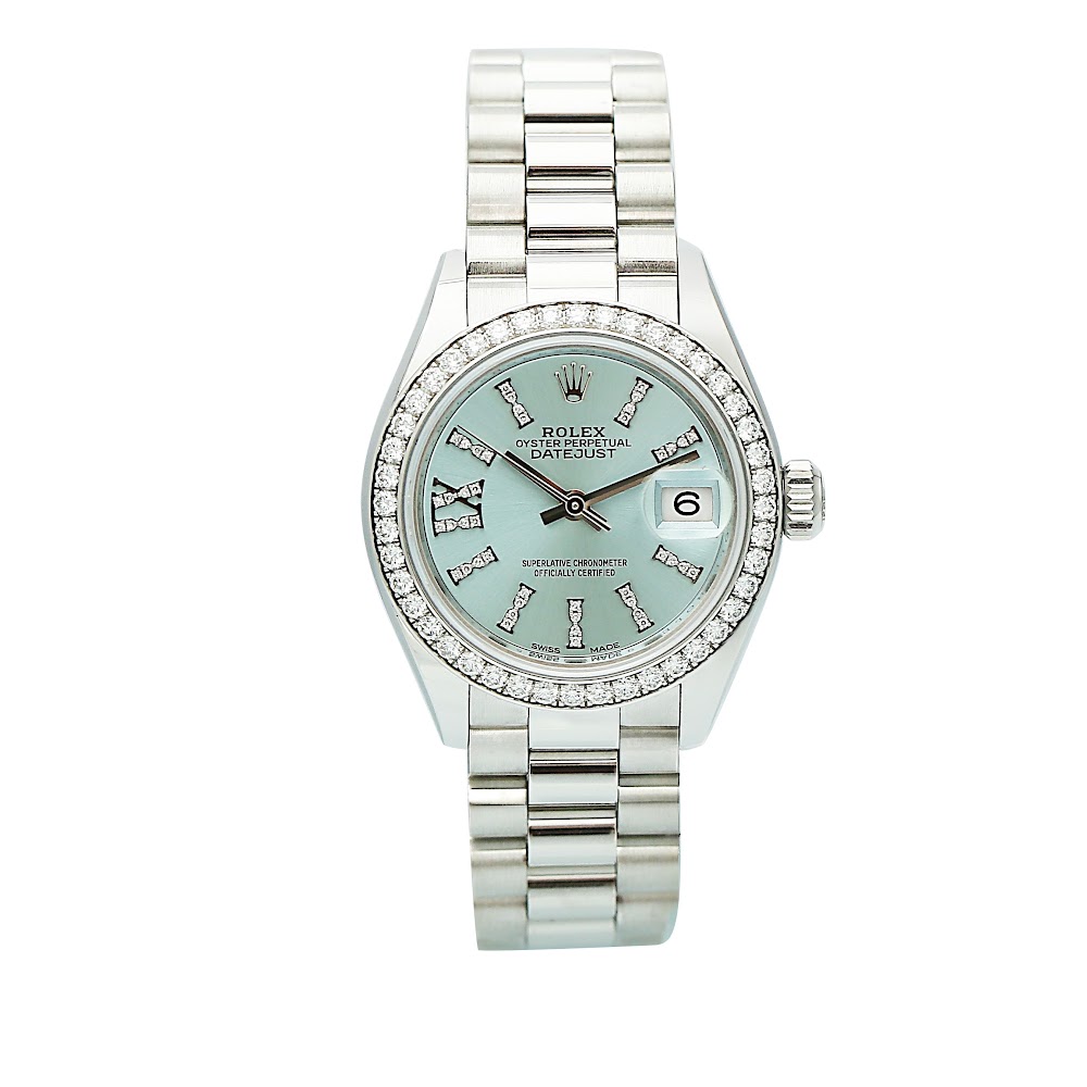 Lady-Datejust Platinum Diamond Ice Blue Dial 28mm Product Image 1
