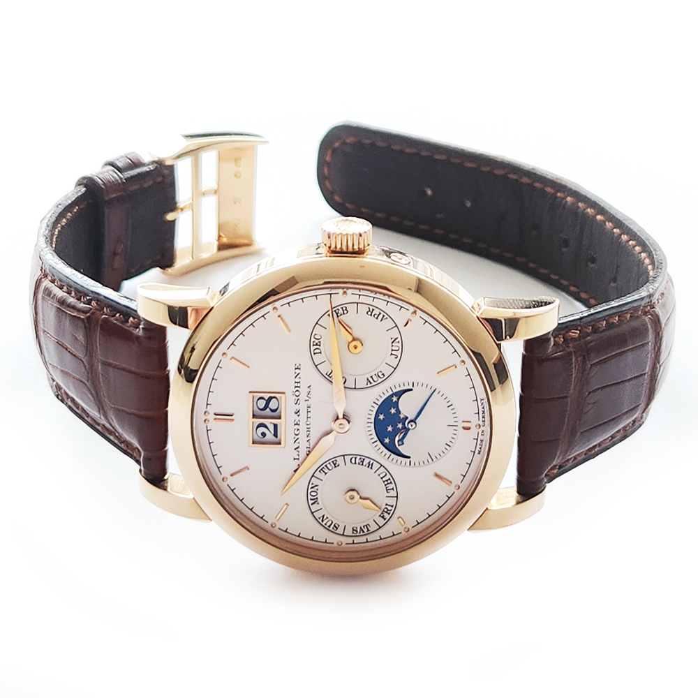 Saxonia Annual Calendar Rose Gold Silver Dial 38mm Product Image 1