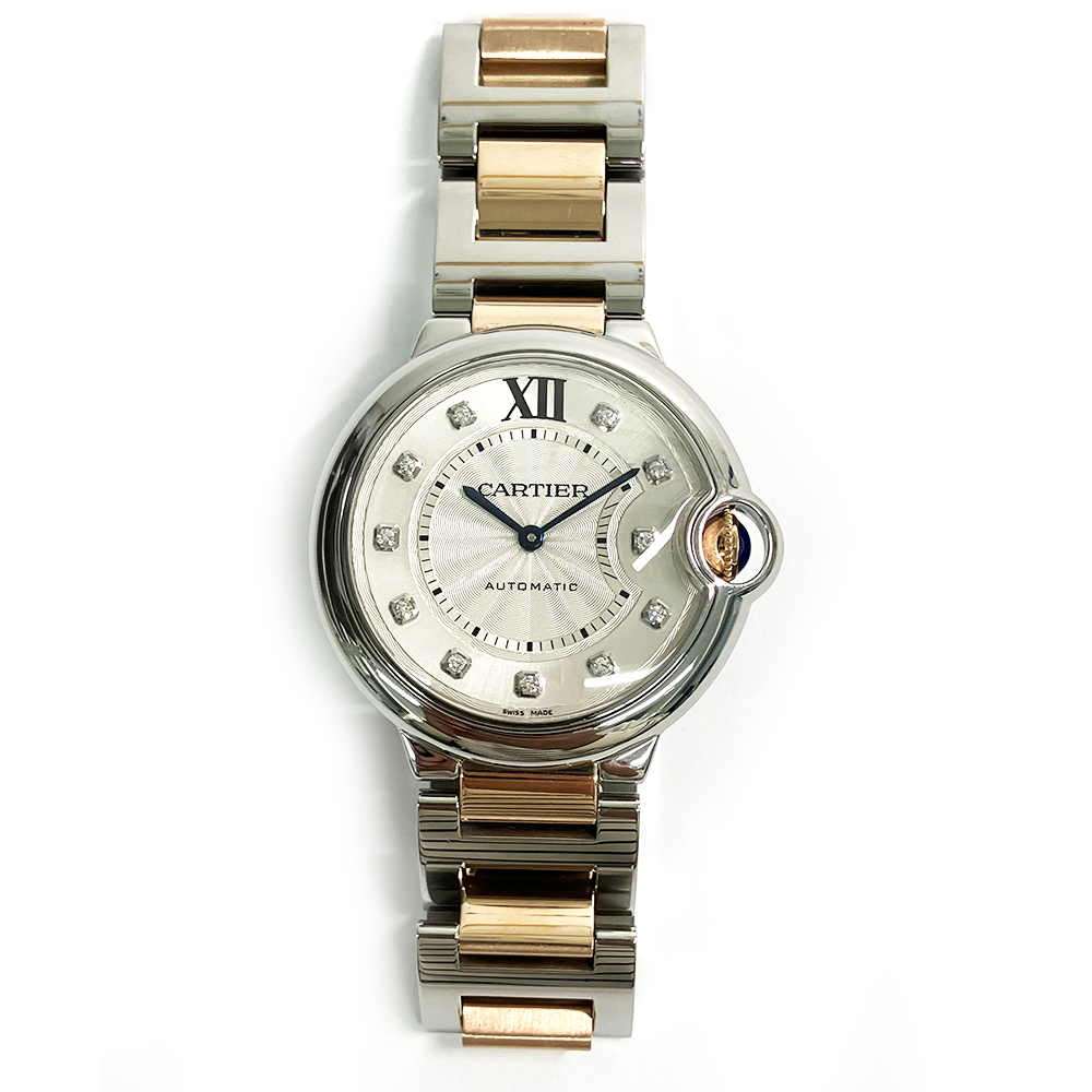 Ballon Bleu de Cartier Rose Gold & Steel Diamond Silver Dial 36mm Product Image 1