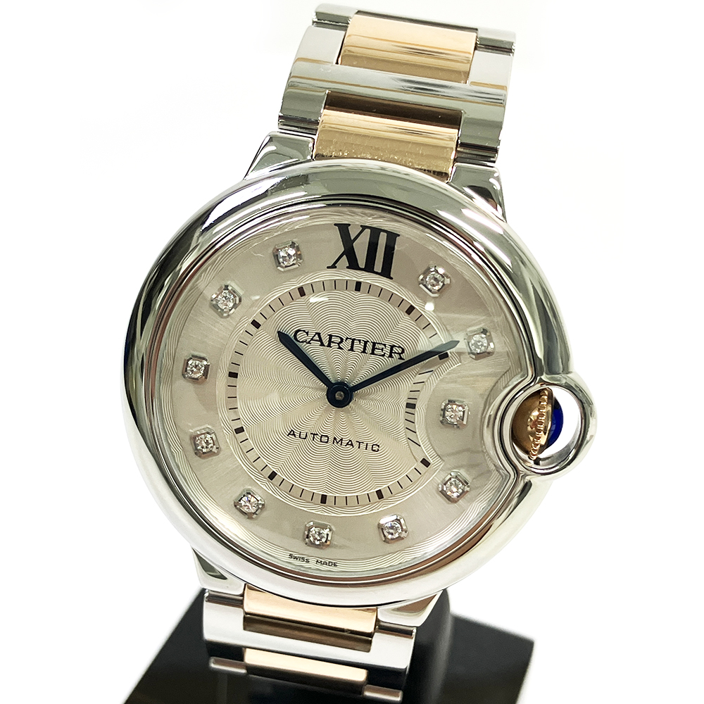 Ballon Bleu de Cartier Rose Gold & Steel Diamond Silver Dial 36mm Product Image 3