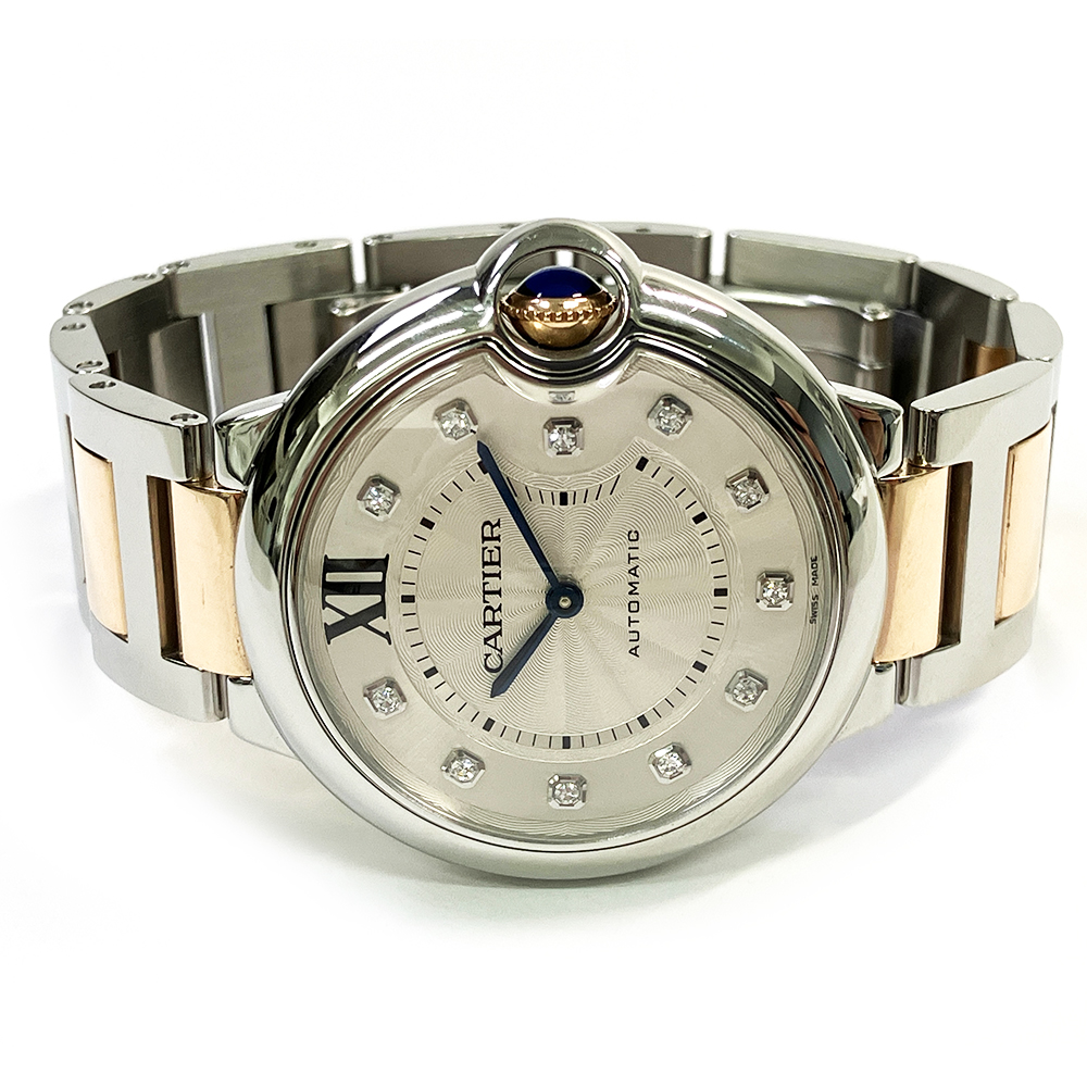 Ballon Bleu de Cartier Rose Gold & Steel Diamond Silver Dial 36mm Product Image 2