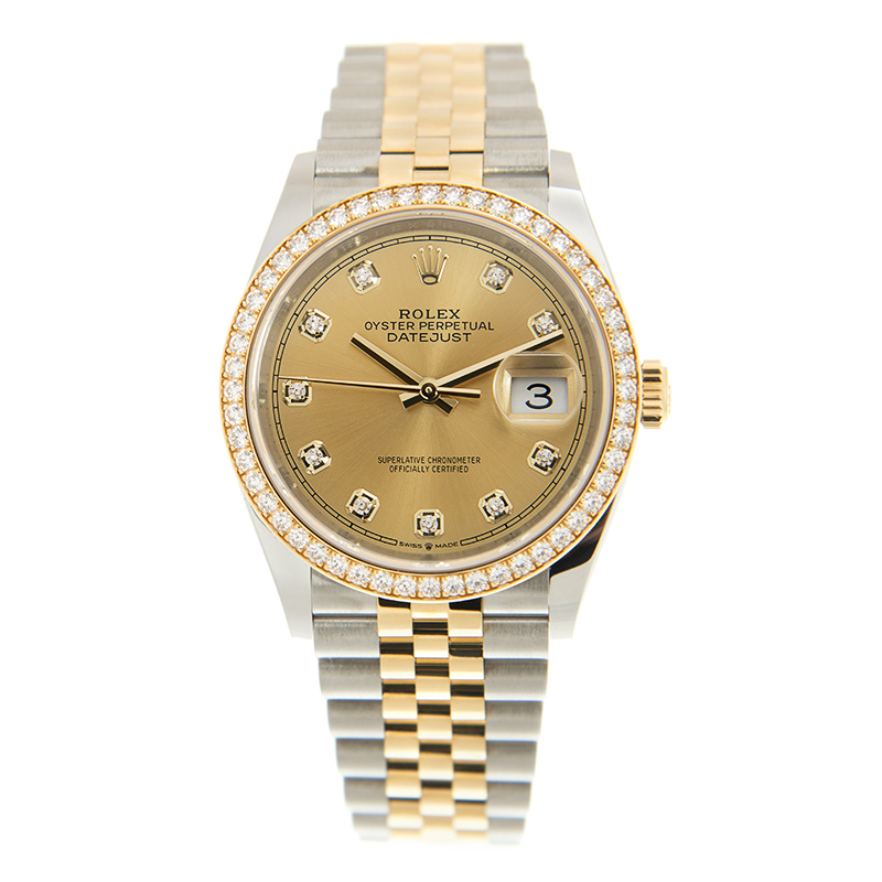 Datejust Yellow Gold & Steel Diamond Jubilee Champagne Dial 36mm Product Image 1
