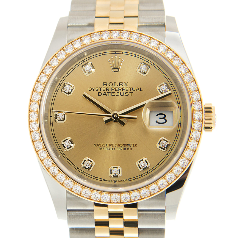 Datejust Yellow Gold & Steel Diamond Jubilee Champagne Dial 36mm Product Image 3
