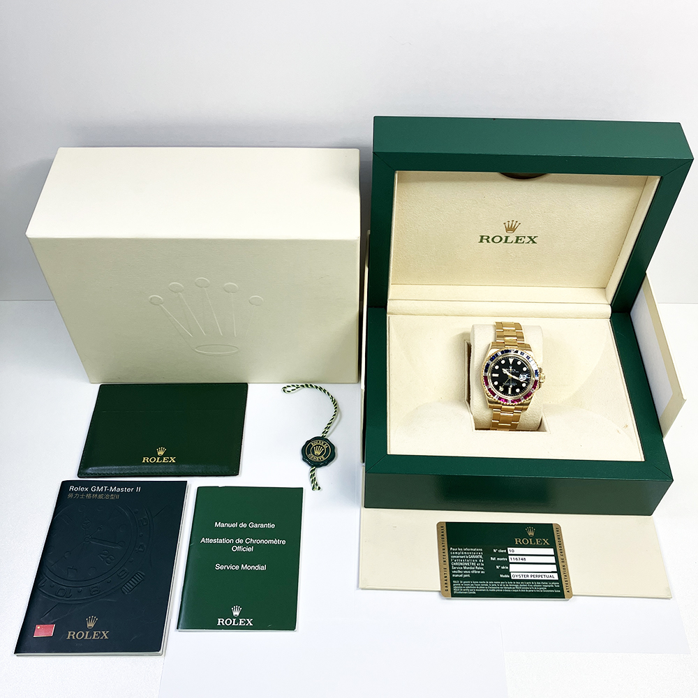 GMT-Master II Yellow Gold Sapphire Ruby Black Dial 40mm Product Image 5