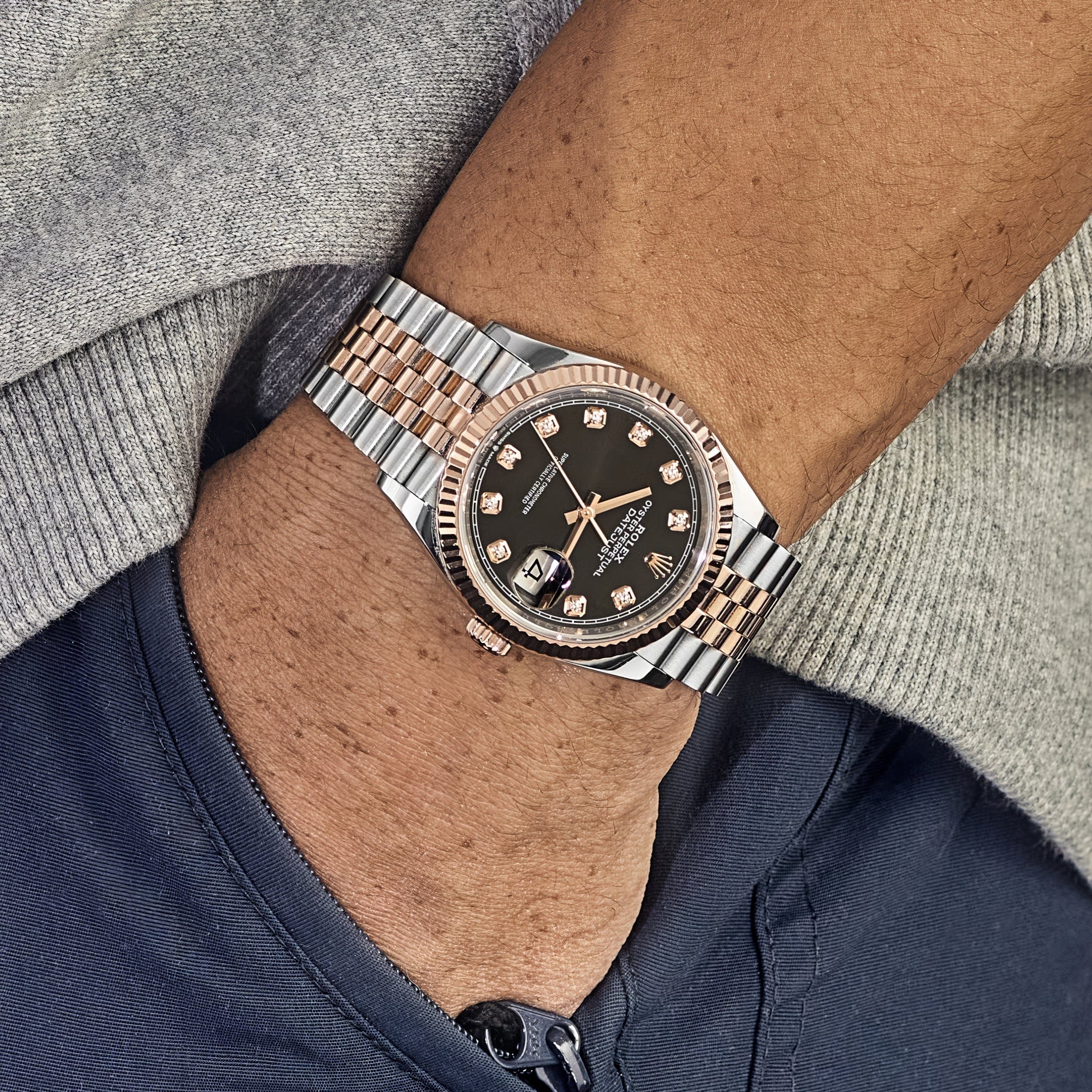 Datejust Rose Gold & Steel Jubilee Black Dial 36mm Product Image 10